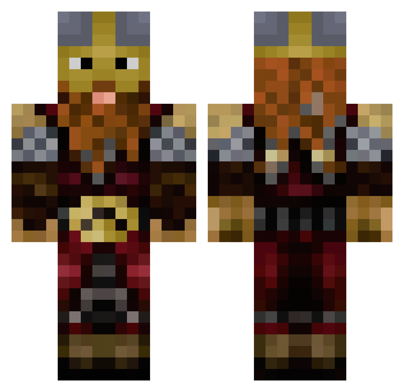ShoLG Minecraft skin, front and back view
