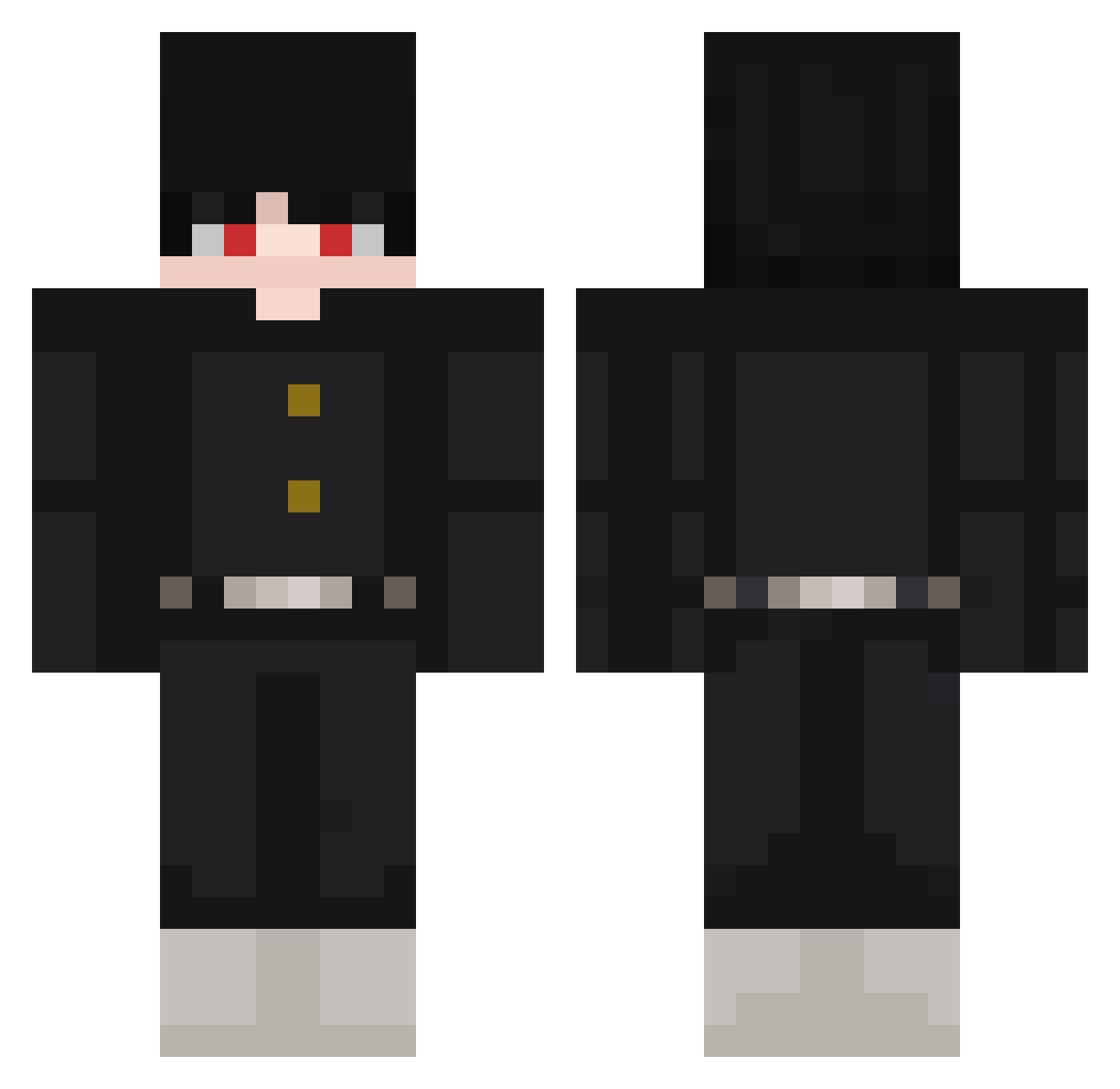 ItsMeRJ Minecraft skin, front and back view