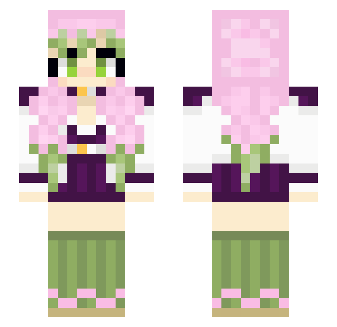 Sharknado1404 Minecraft skin, front and back view
