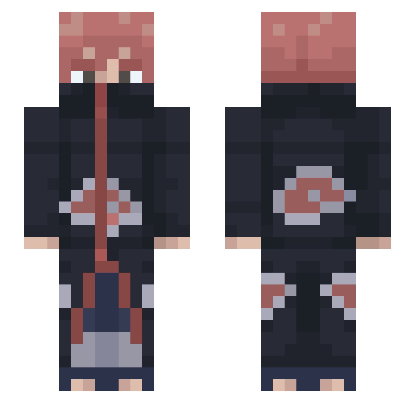 Gangrels Minecraft skin, front and back view