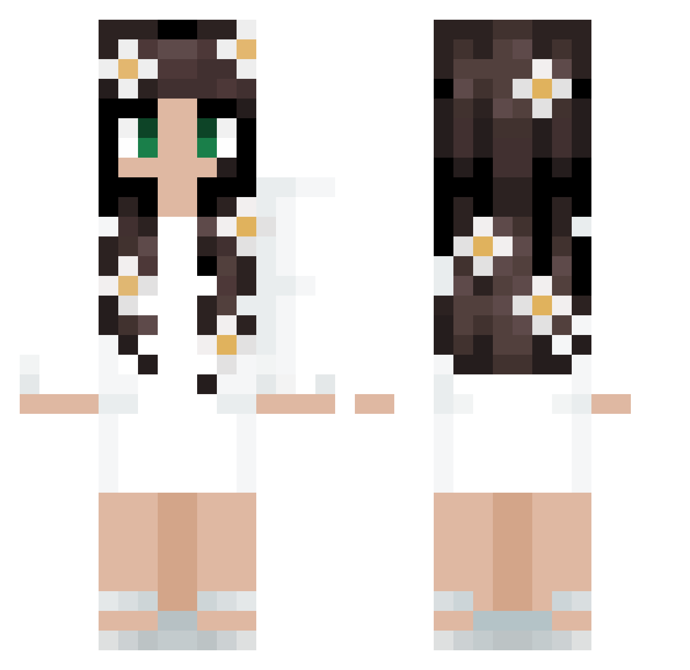 XxZnakaproxX Minecraft skin, front and back view