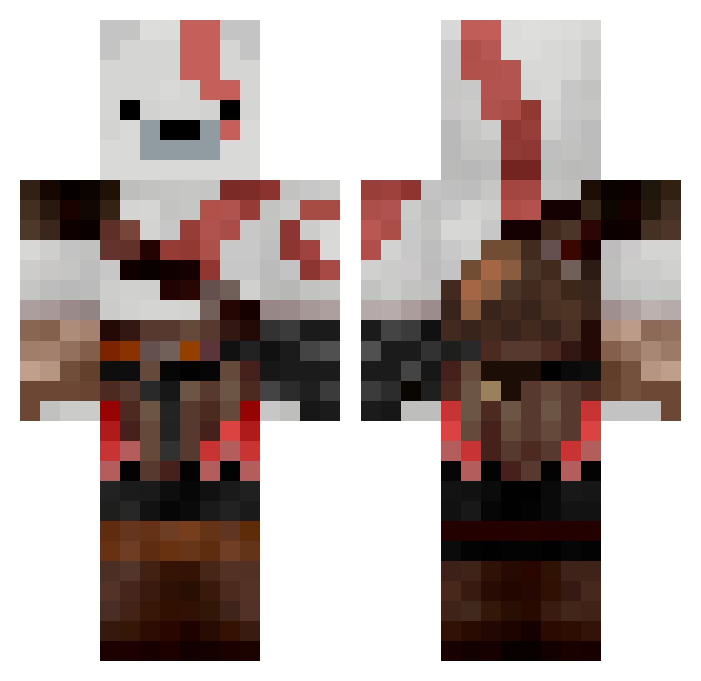 Swaggyfied Minecraft skin, front and back view