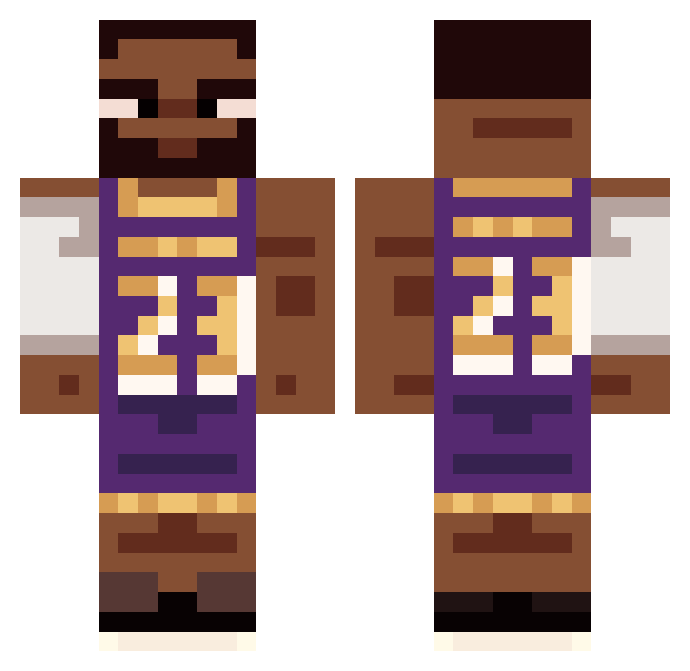 Ayu_b Minecraft skin, front and back view