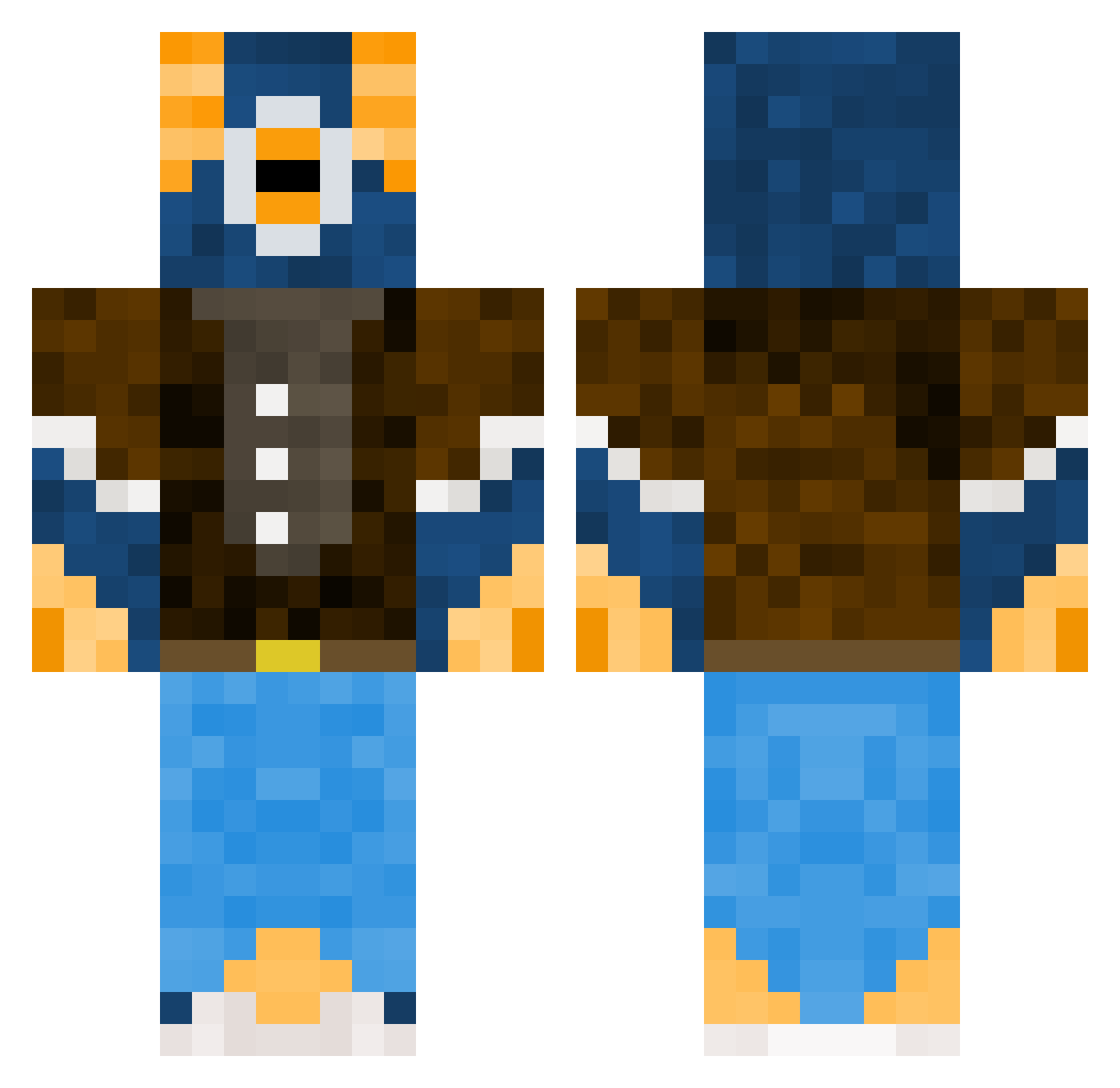 AcrylicNovac Minecraft skin, front and back view