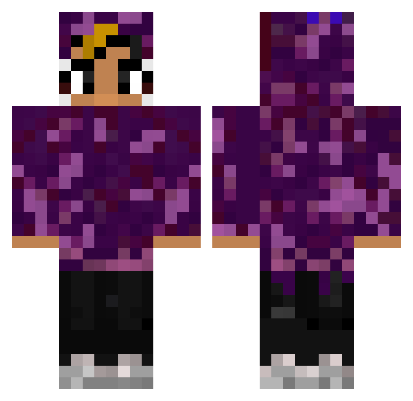 yoracks Minecraft skin, front and back view