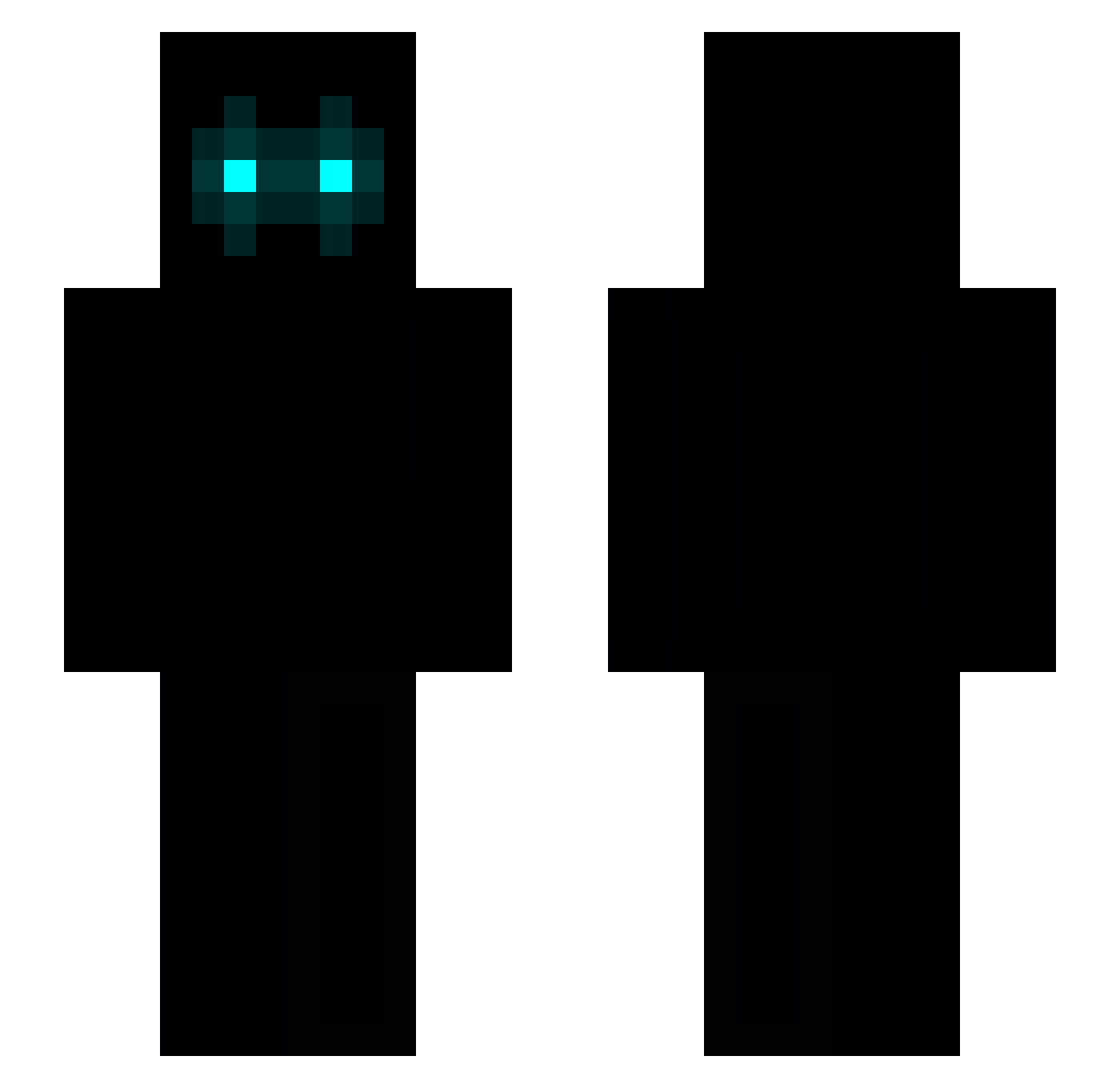 zuzu_bot Minecraft skin, front and back view