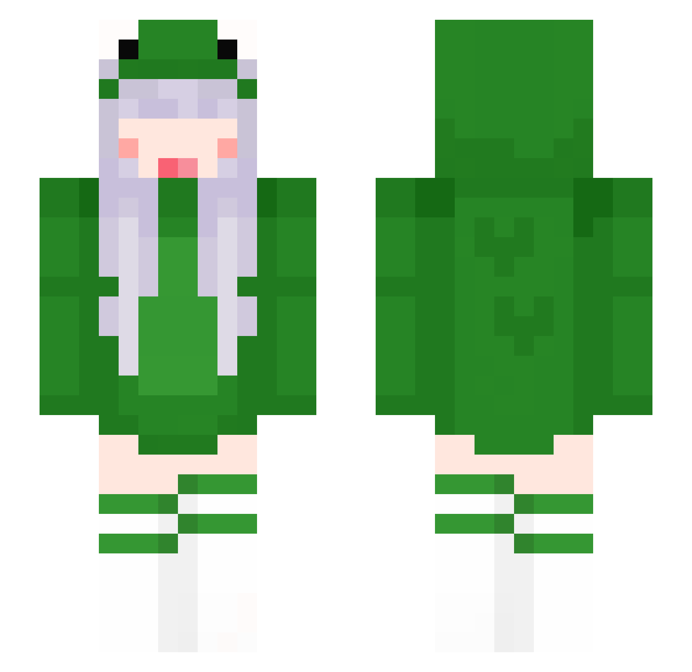 Seroqex Minecraft skin, front and back view