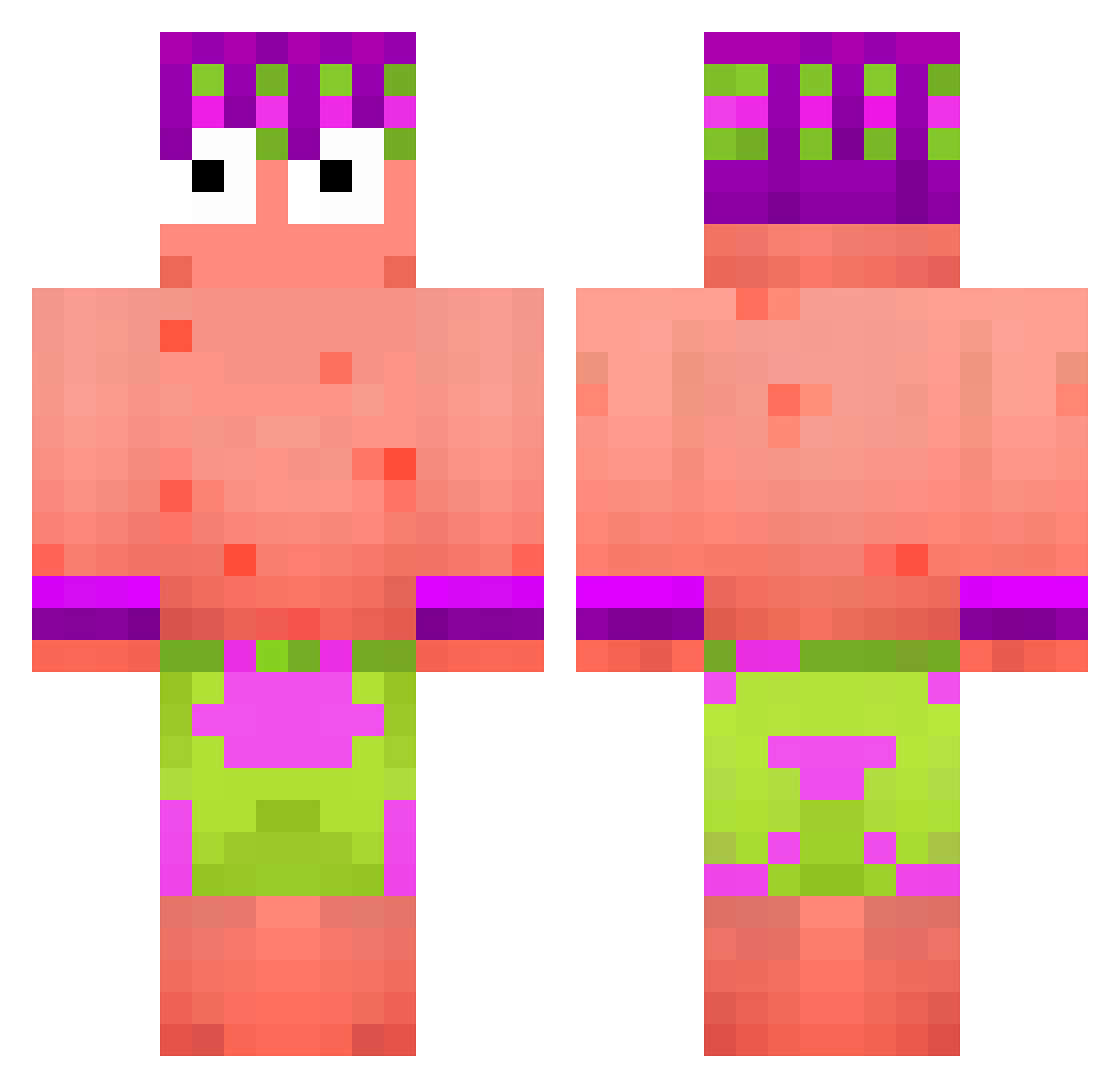 Stayounet Minecraft skin, front and back view