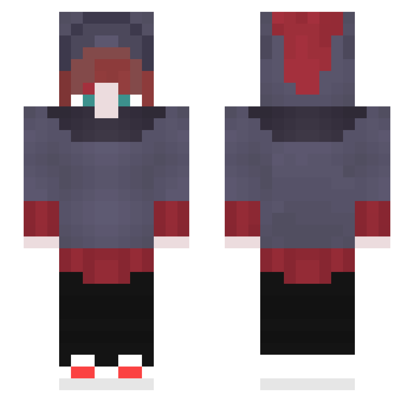 Yone1224 Minecraft skin, front and back view