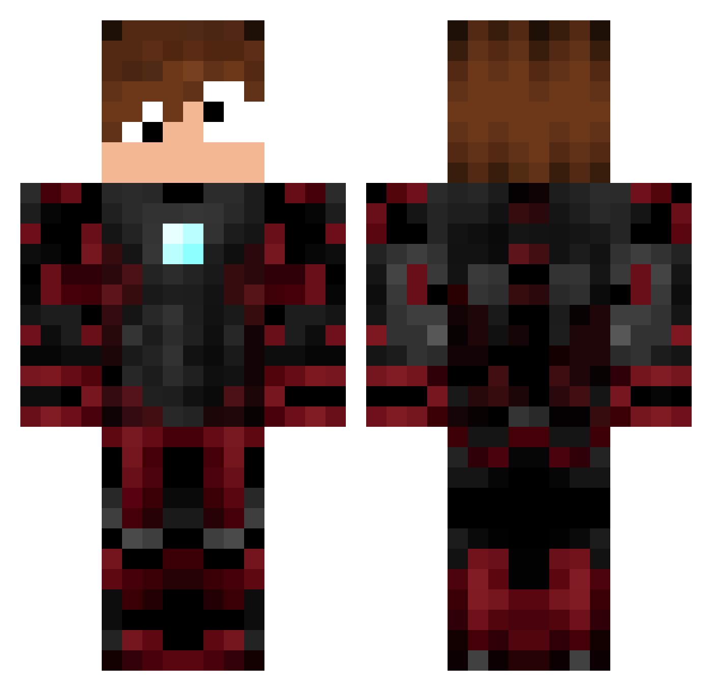 Qevicek Minecraft skin, front and back view