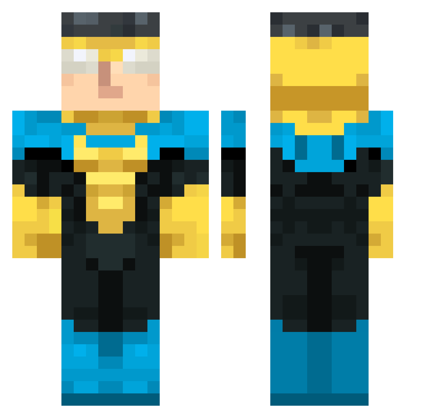 x1TJx Minecraft skin, front and back view