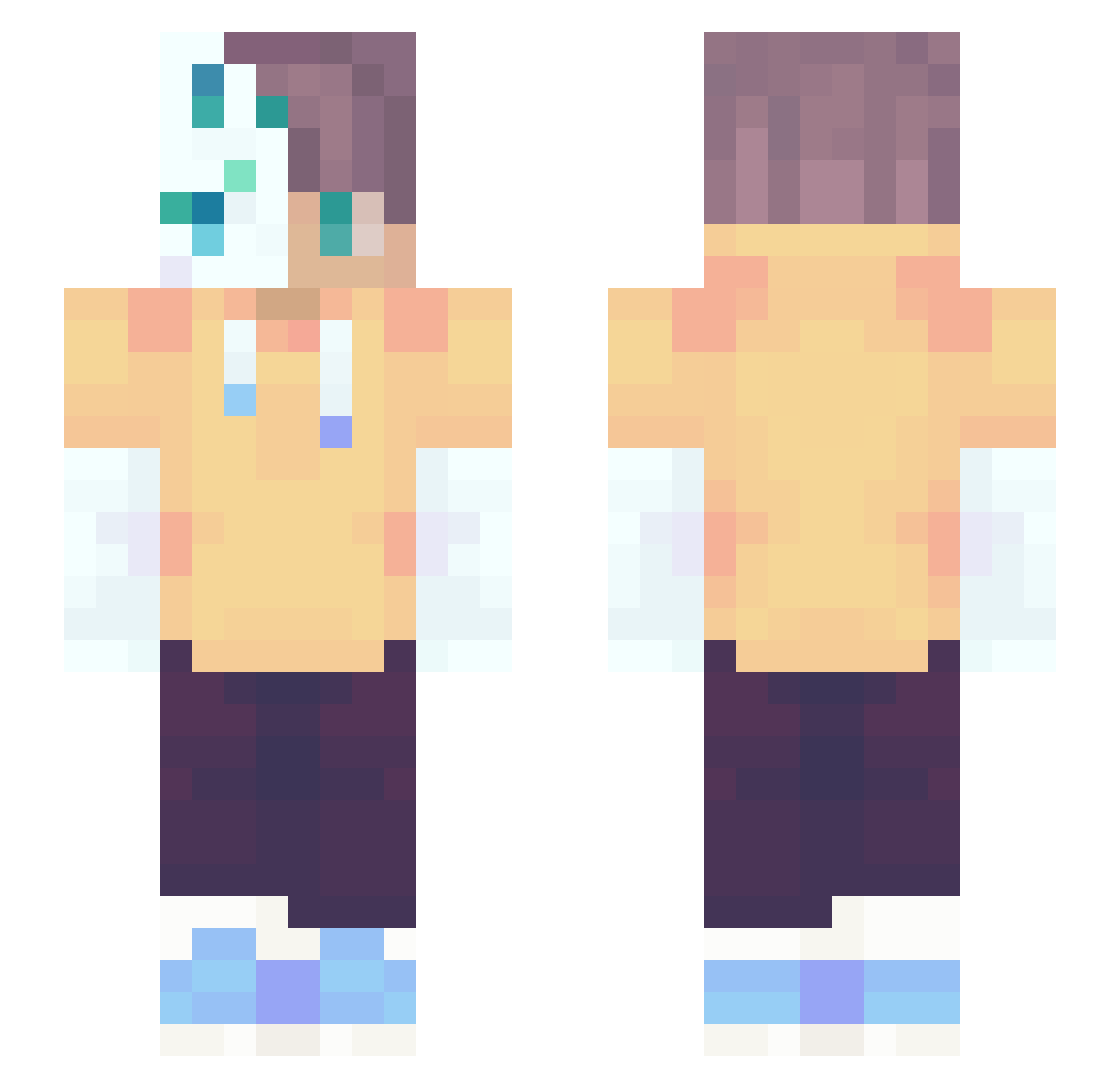 TFCP Minecraft skin, front and back view