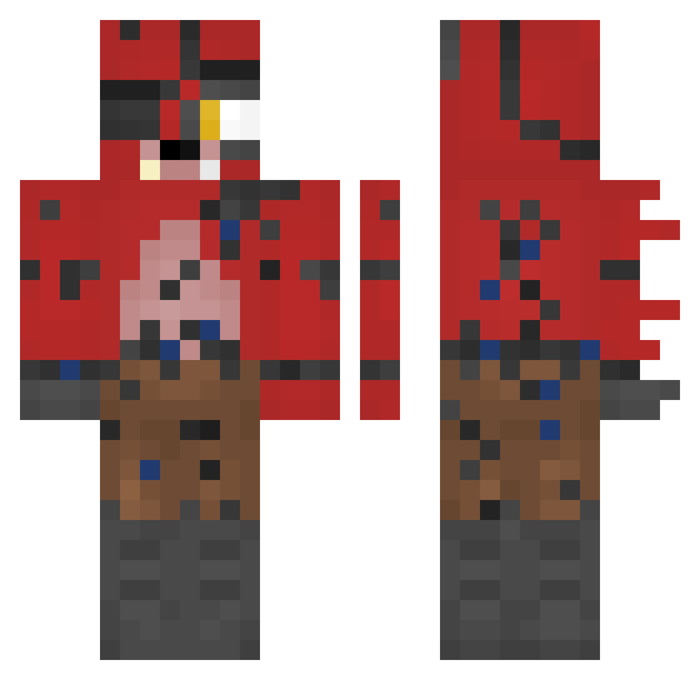 SLATE_YOTE Minecraft skin, front and back view