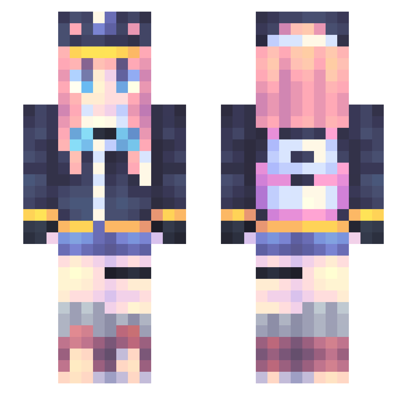 AstroBoy_XP Minecraft skin, front and back view