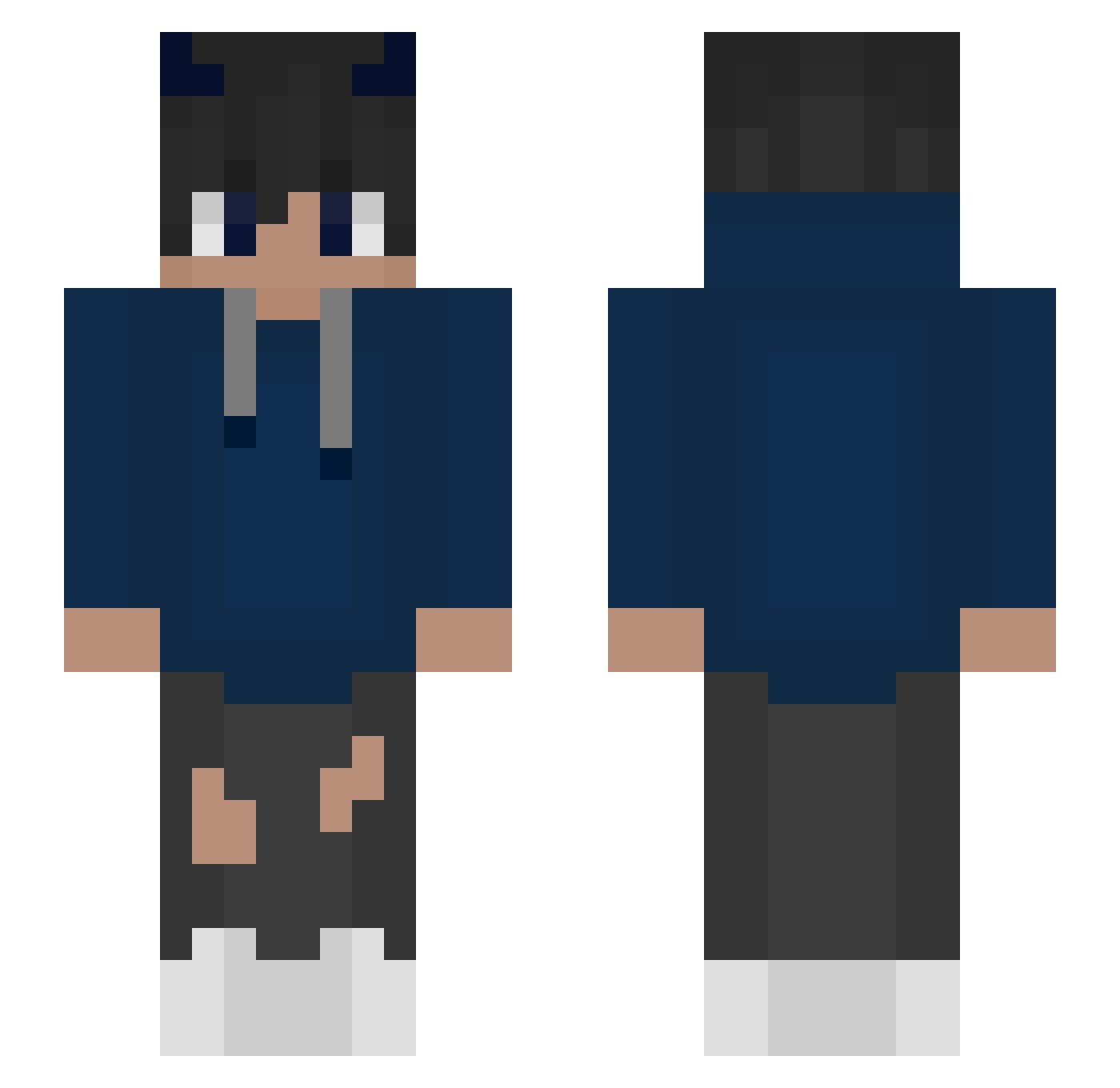 SnowWaves Minecraft skin, front and back view
