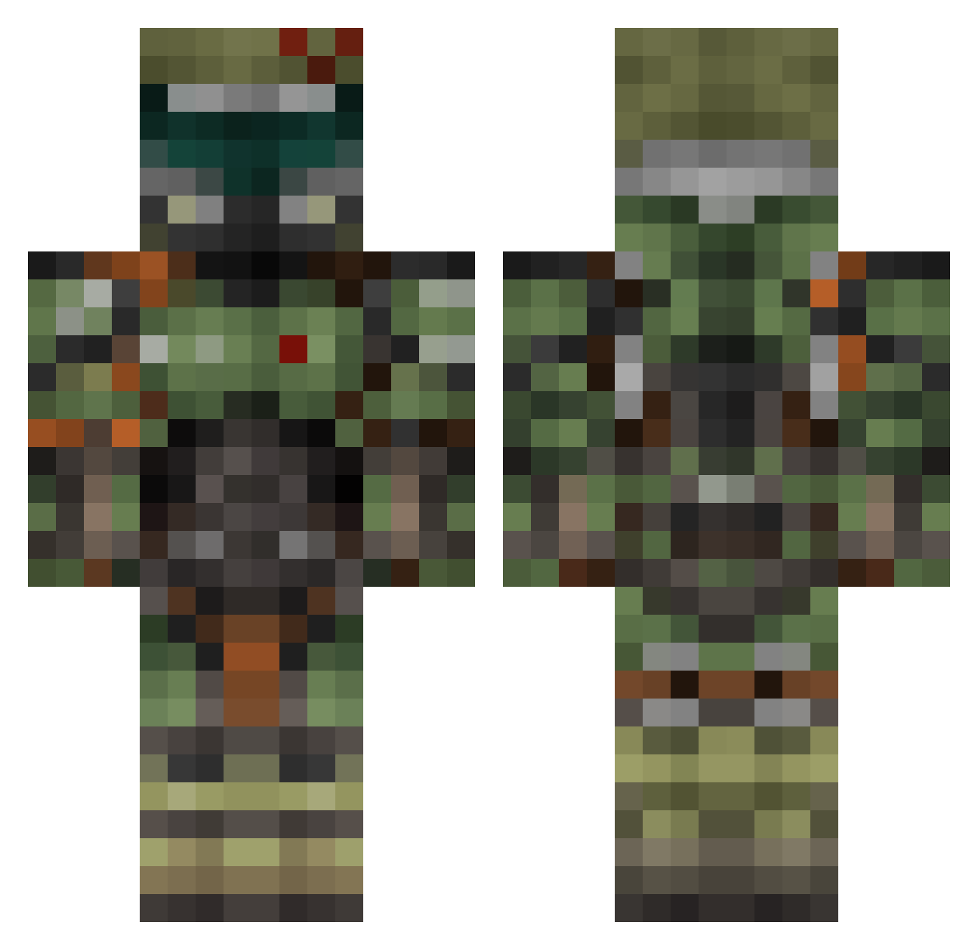 FrancoLuco Minecraft skin, front and back view