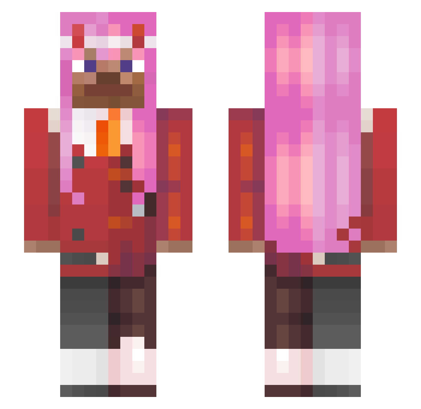 seafood Minecraft skin, front and back view