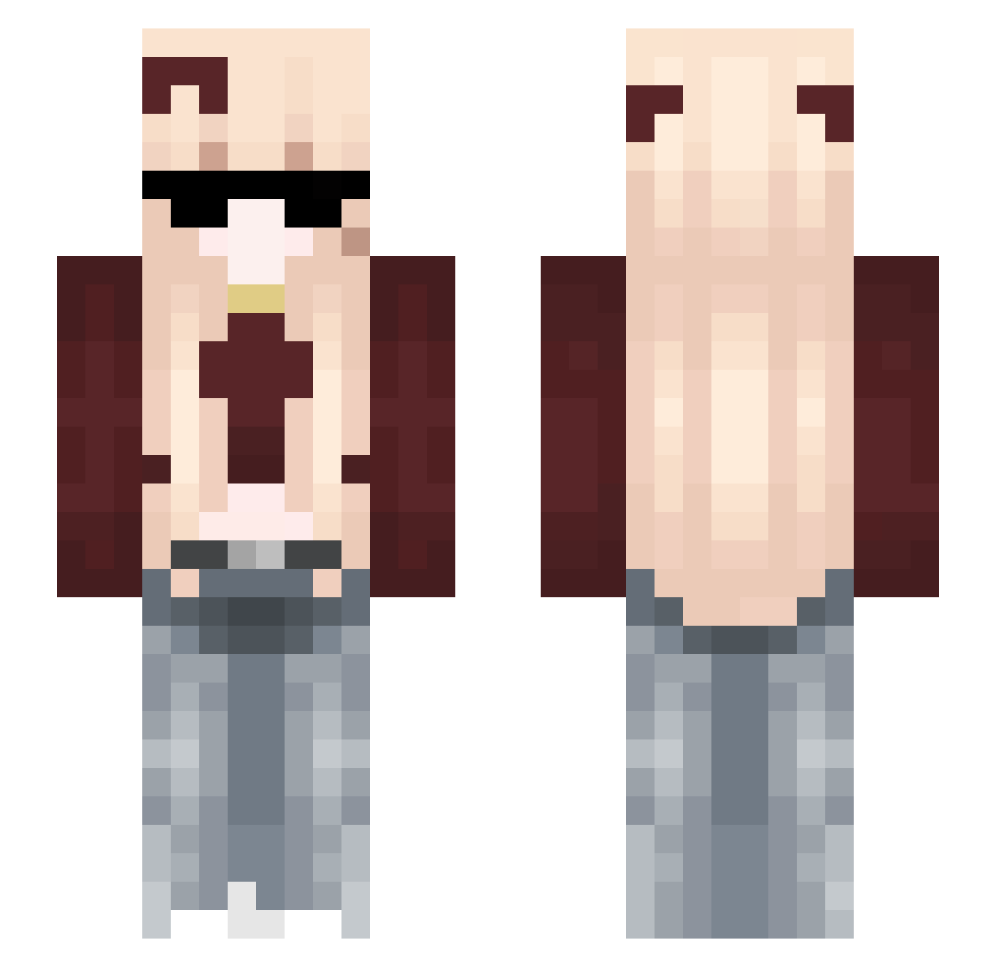 sugarcanqy Minecraft skin, front and back view