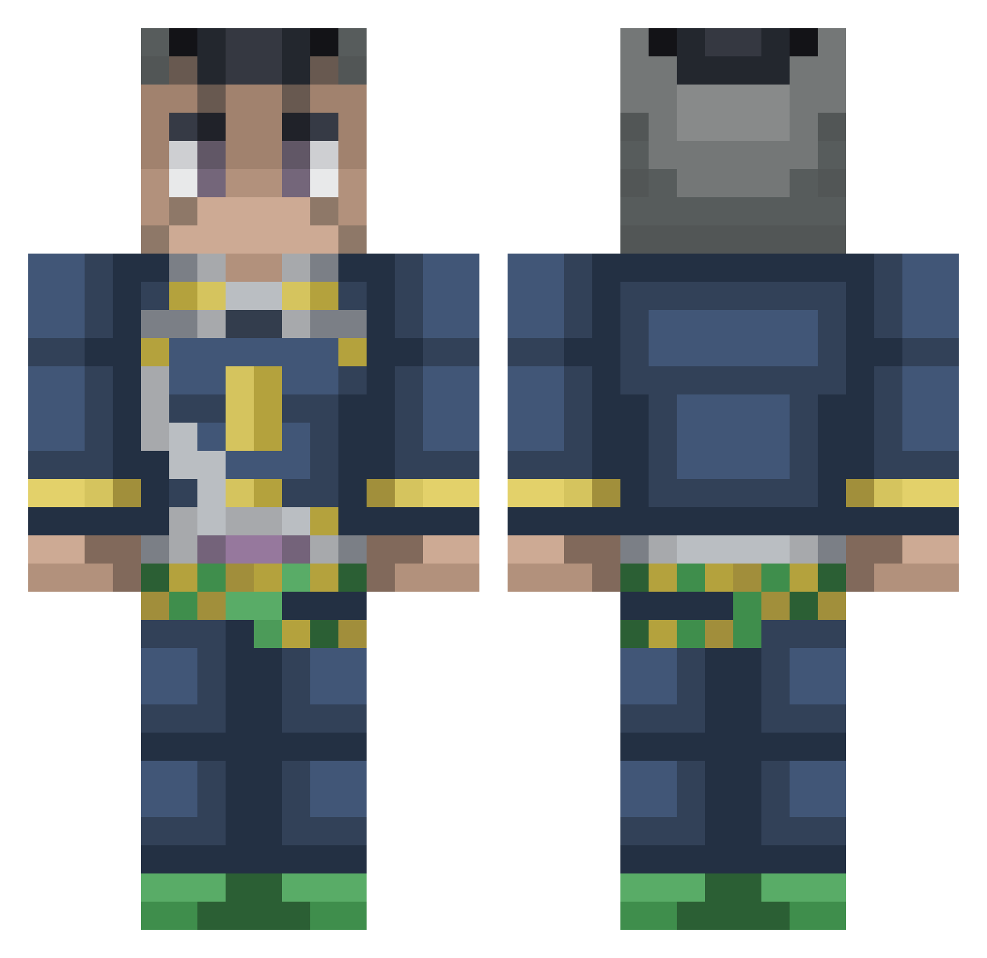 Nawshus86 Minecraft skin, front and back view