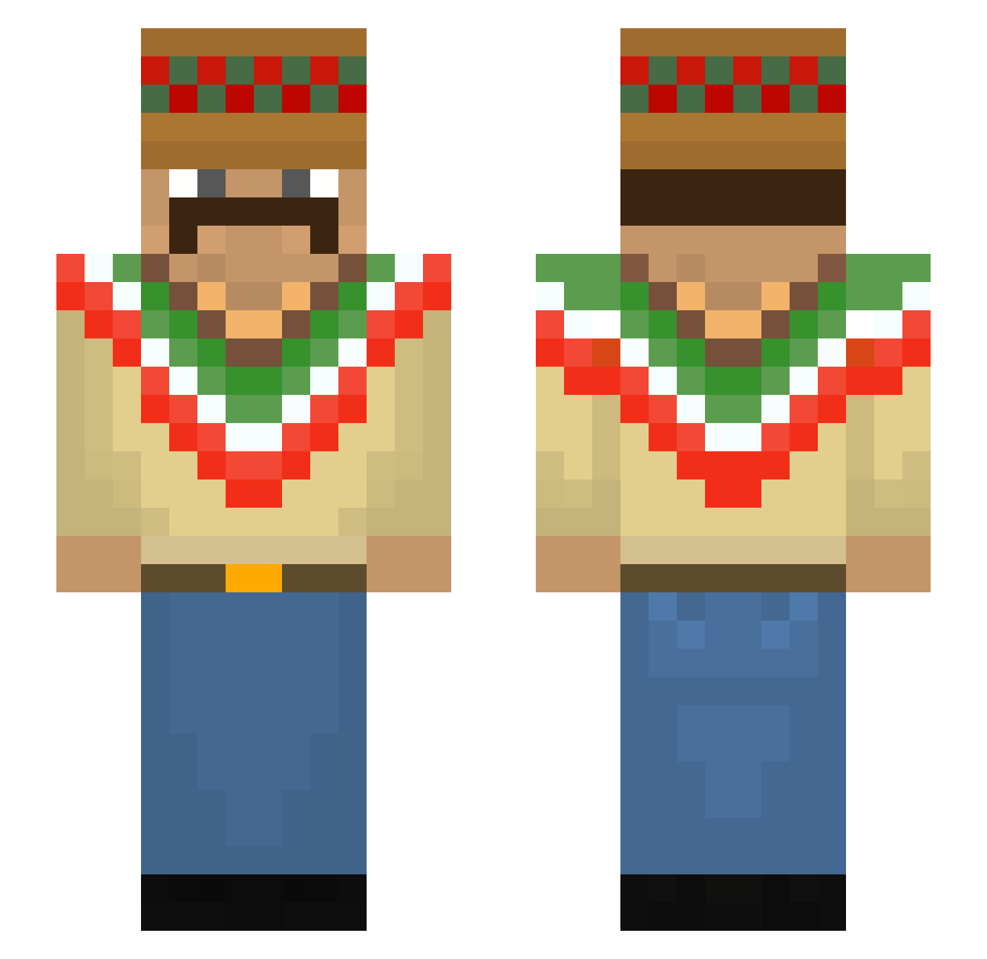 BigChabel Minecraft skin, front and back view