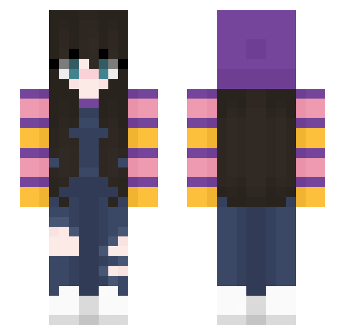 jaymita Minecraft skin, front and back view
