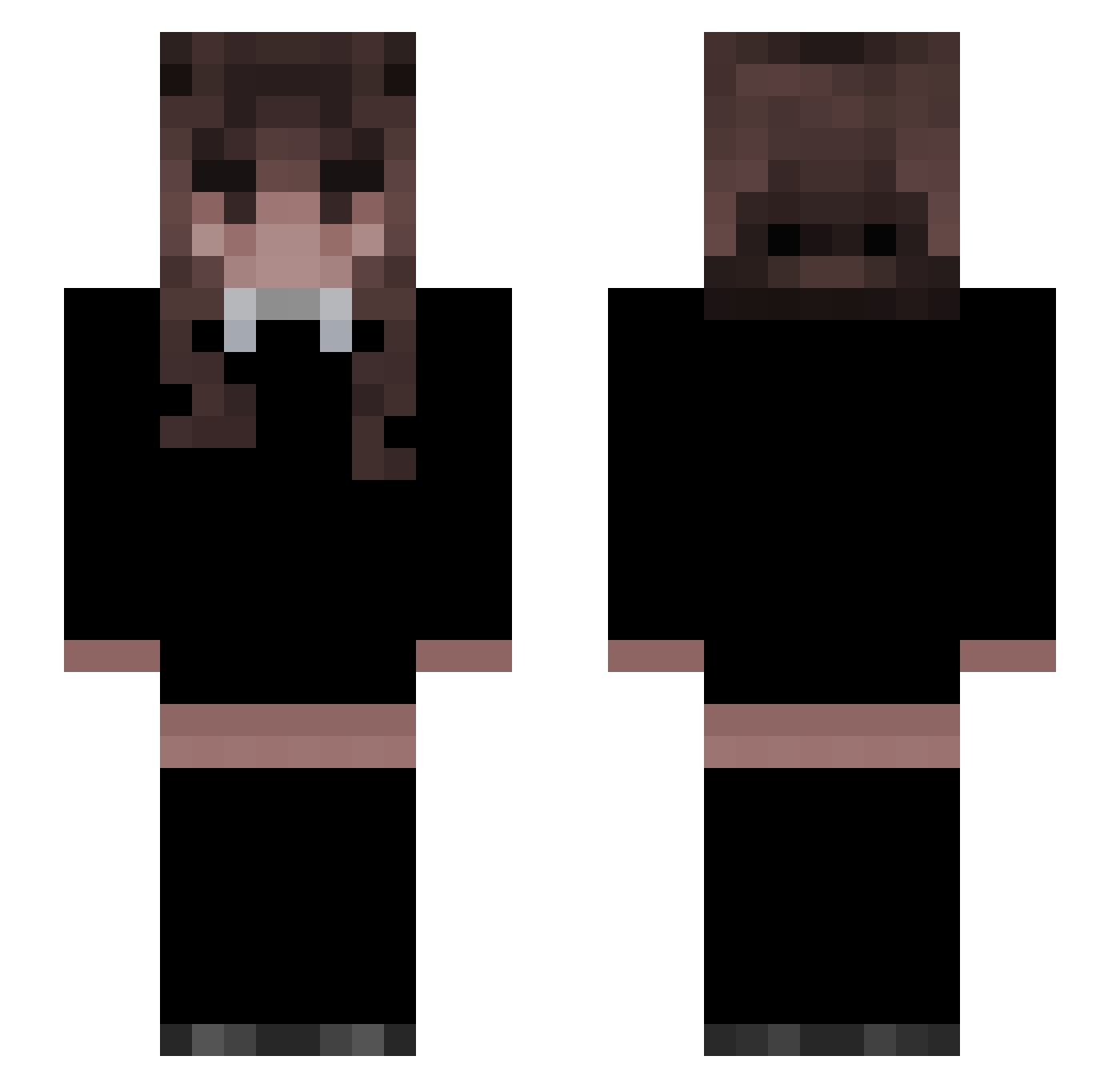 ArteerQ Minecraft skin, front and back view