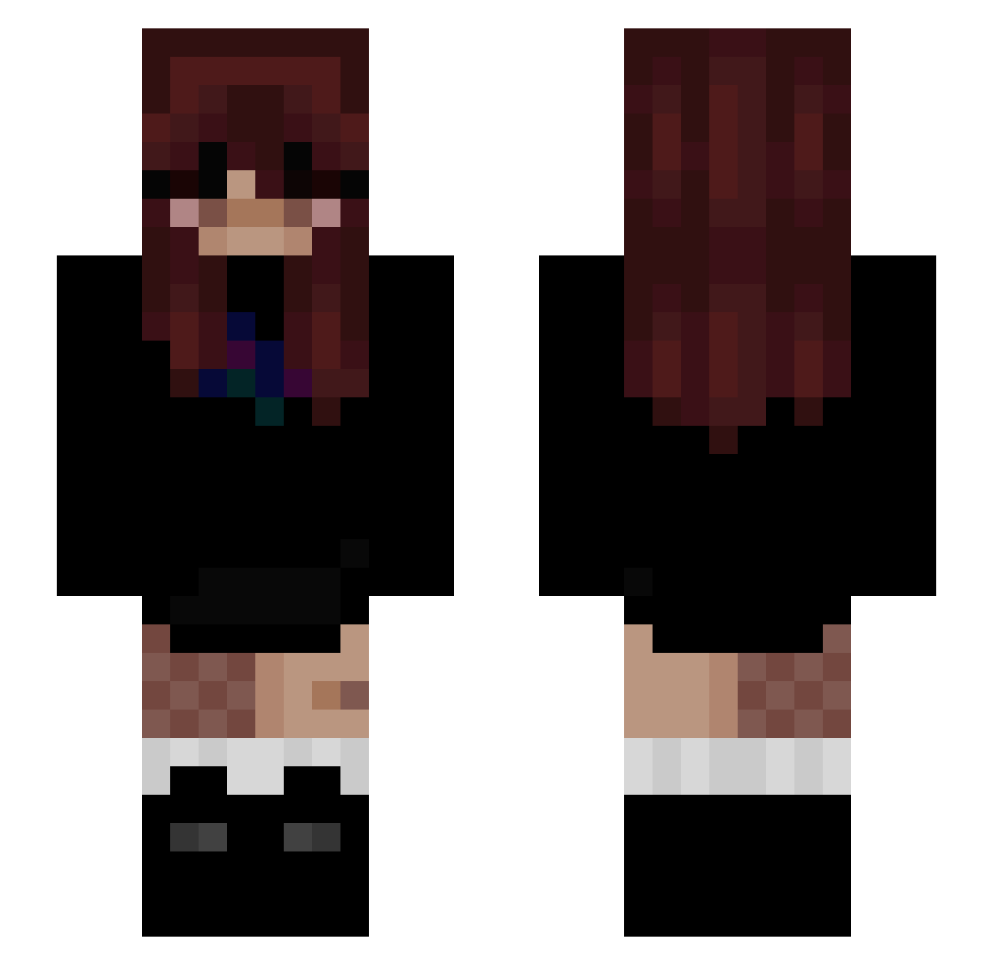 rainnly Minecraft skin, front and back view