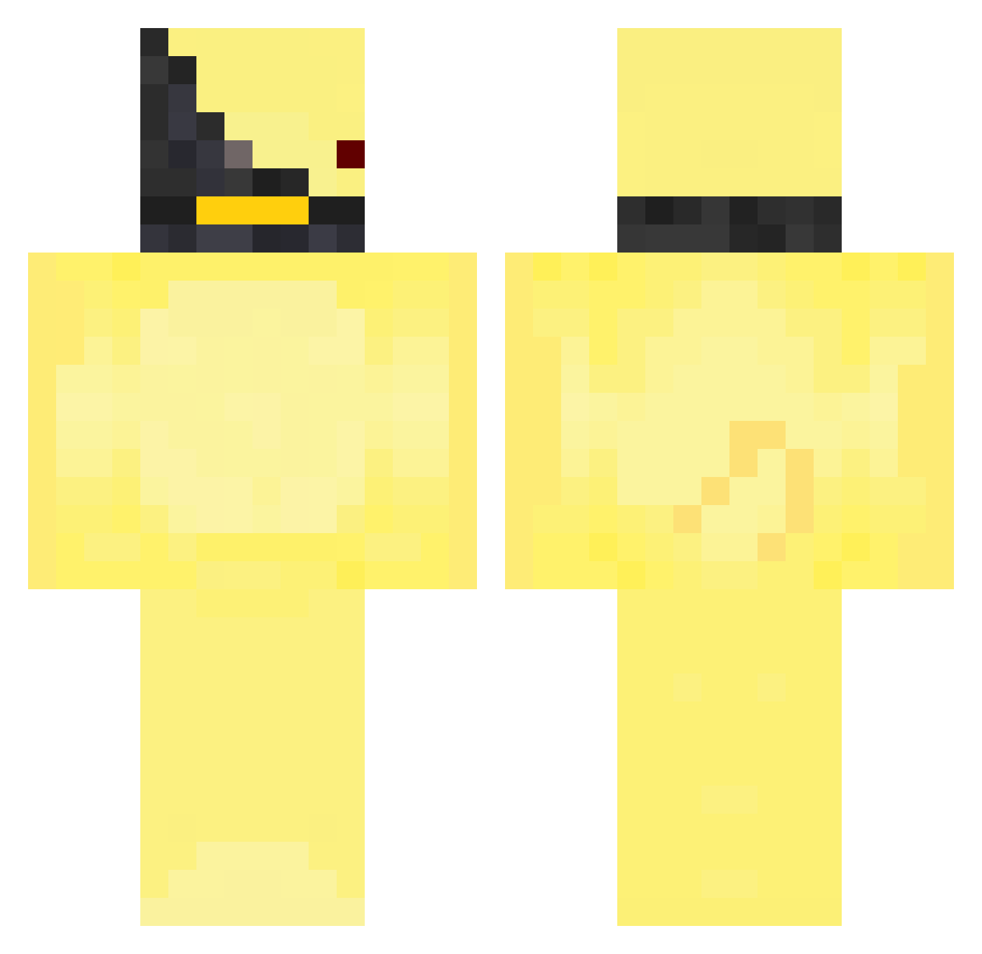 Dishing Minecraft skin, front and back view