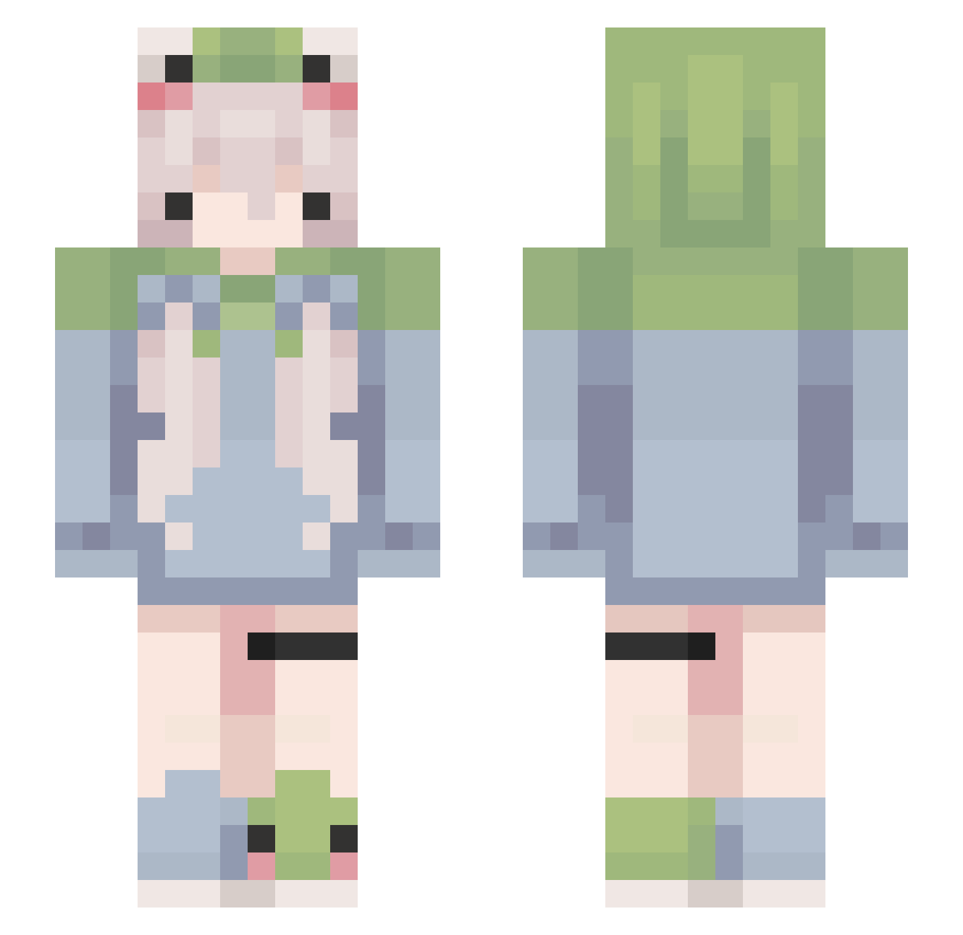 spdox Minecraft skin, front and back view