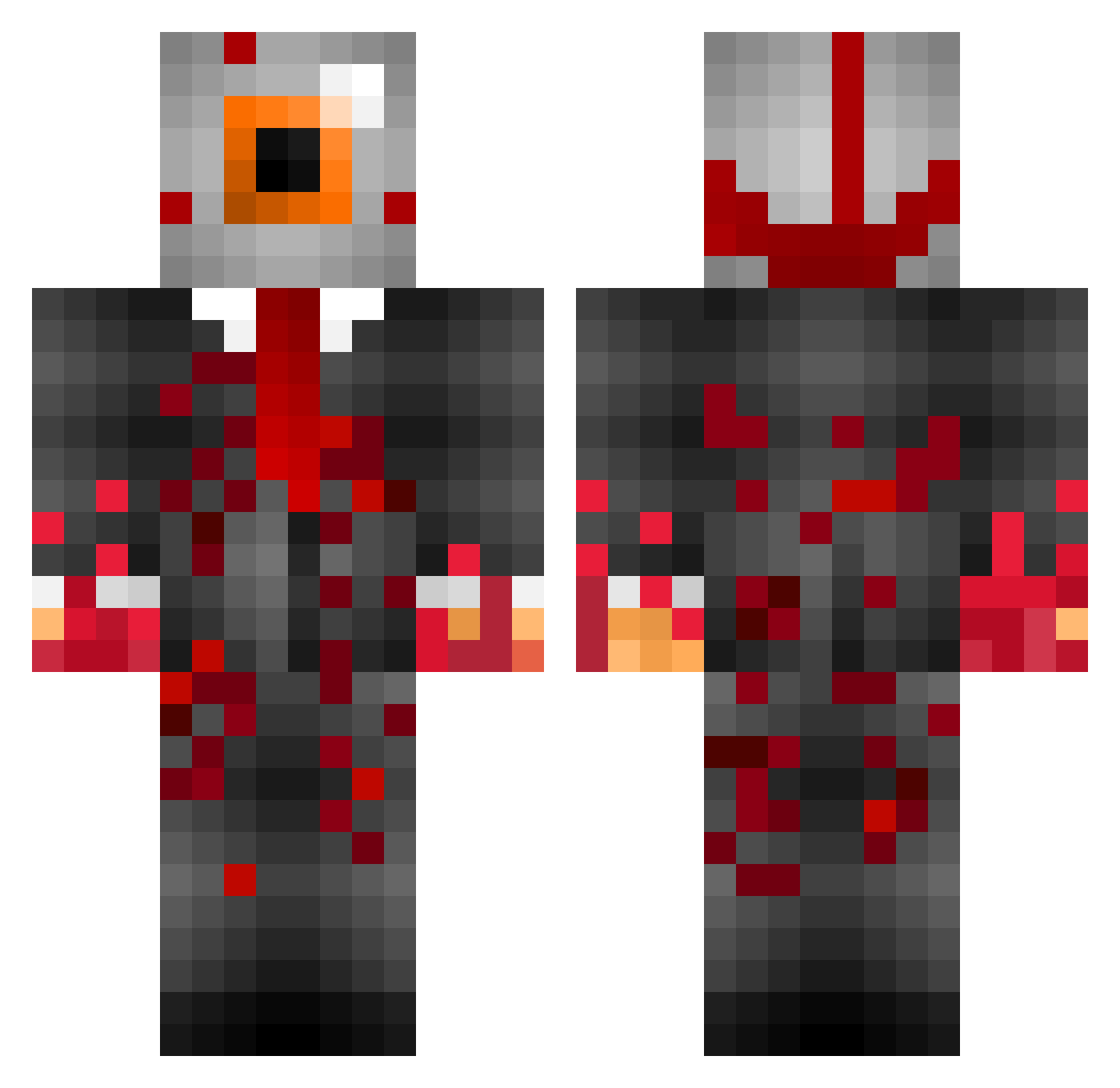 Toepaytoe Minecraft skin, front and back view