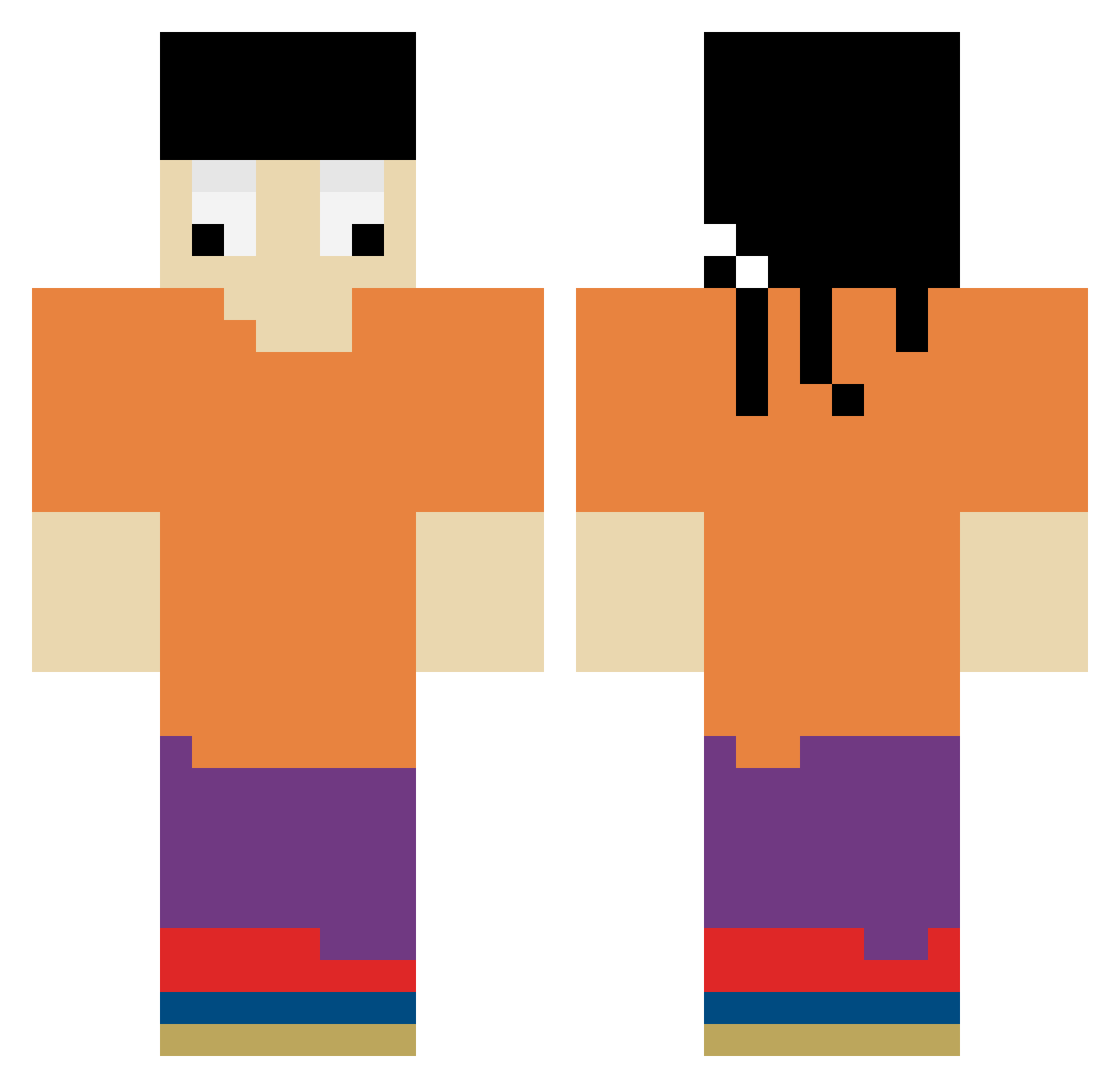 RonnieRarko Minecraft skin, front and back view