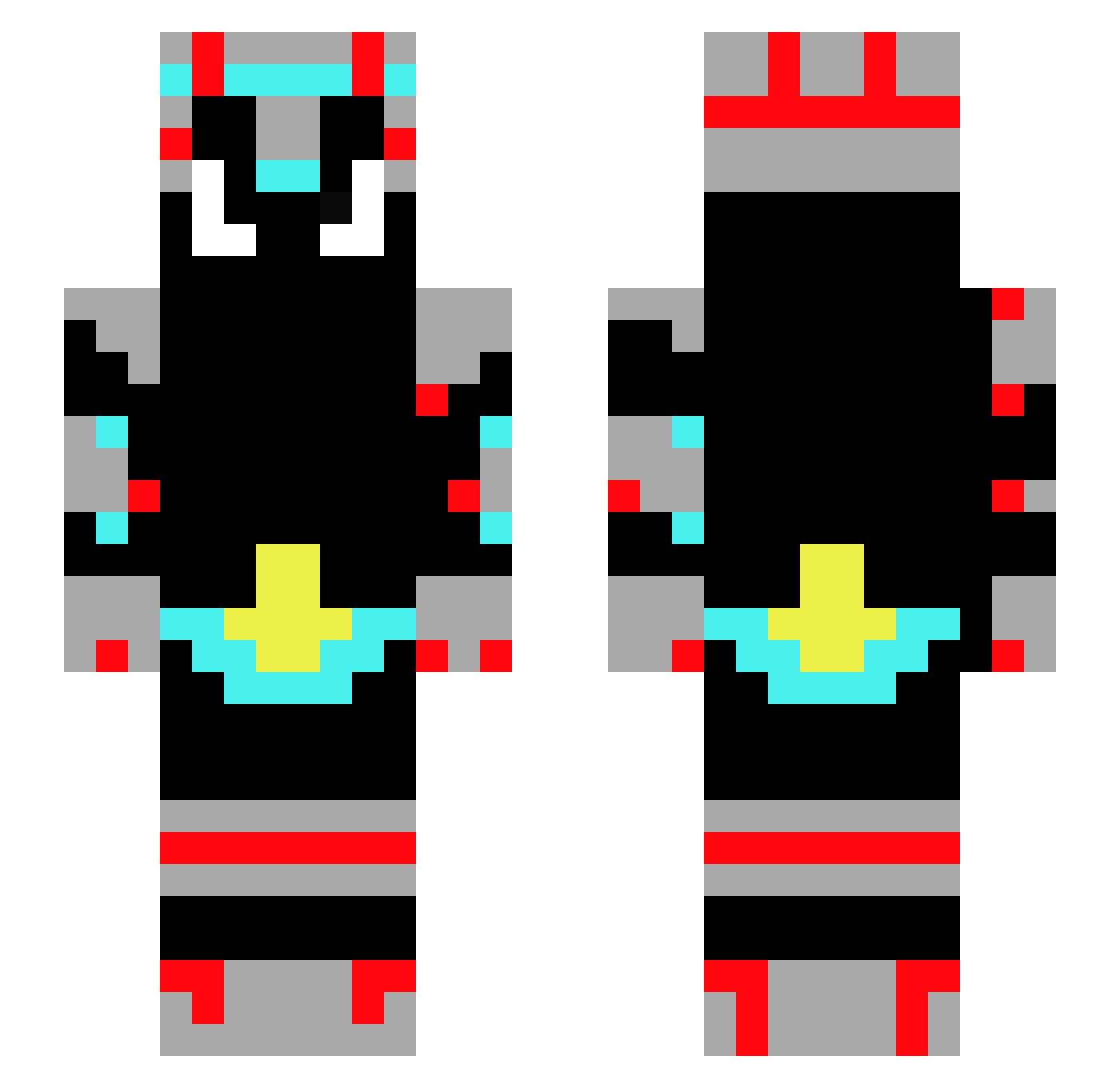 TirionHGD Minecraft skin, front and back view