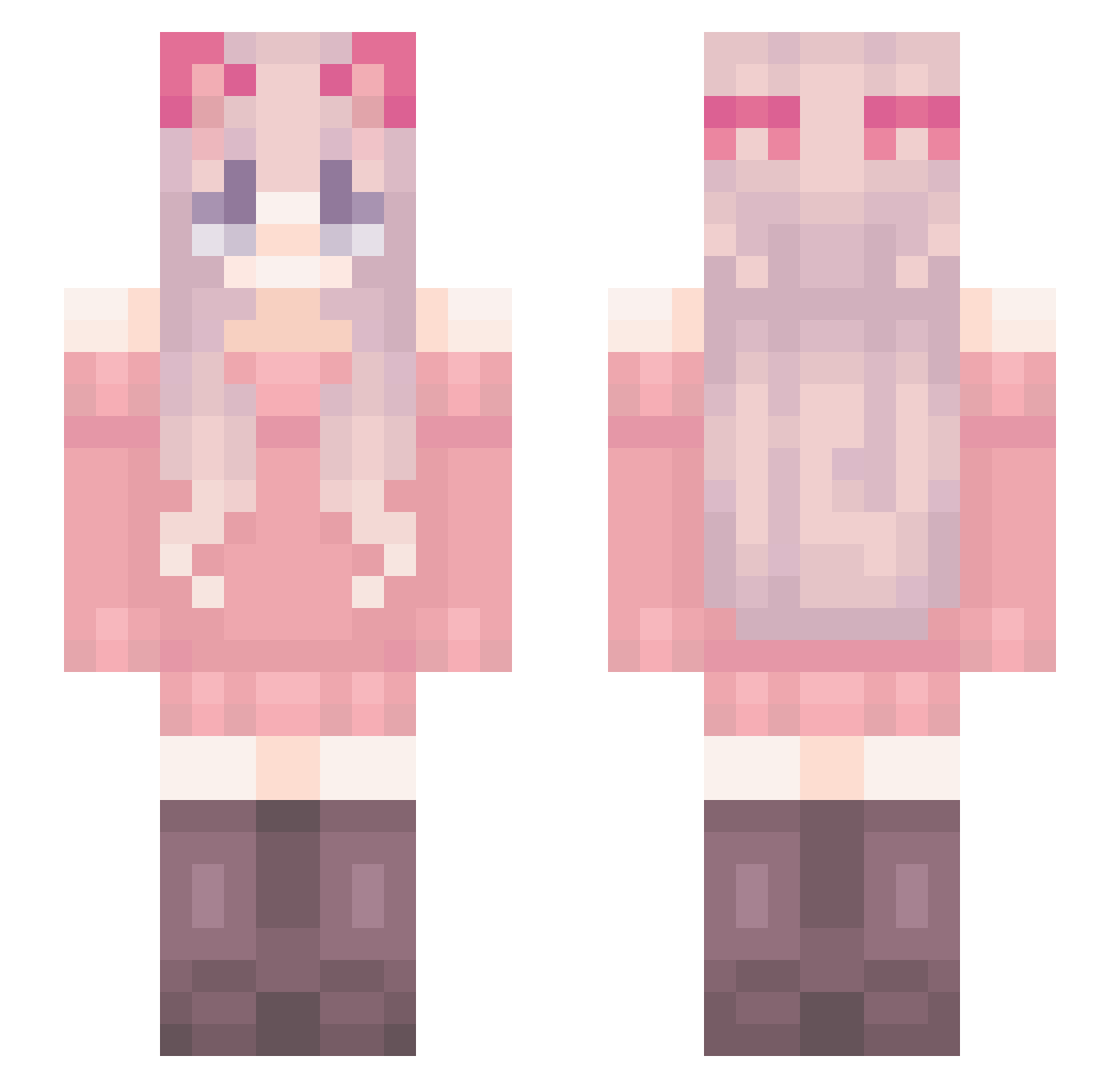 Yingiz Minecraft skin, front and back view