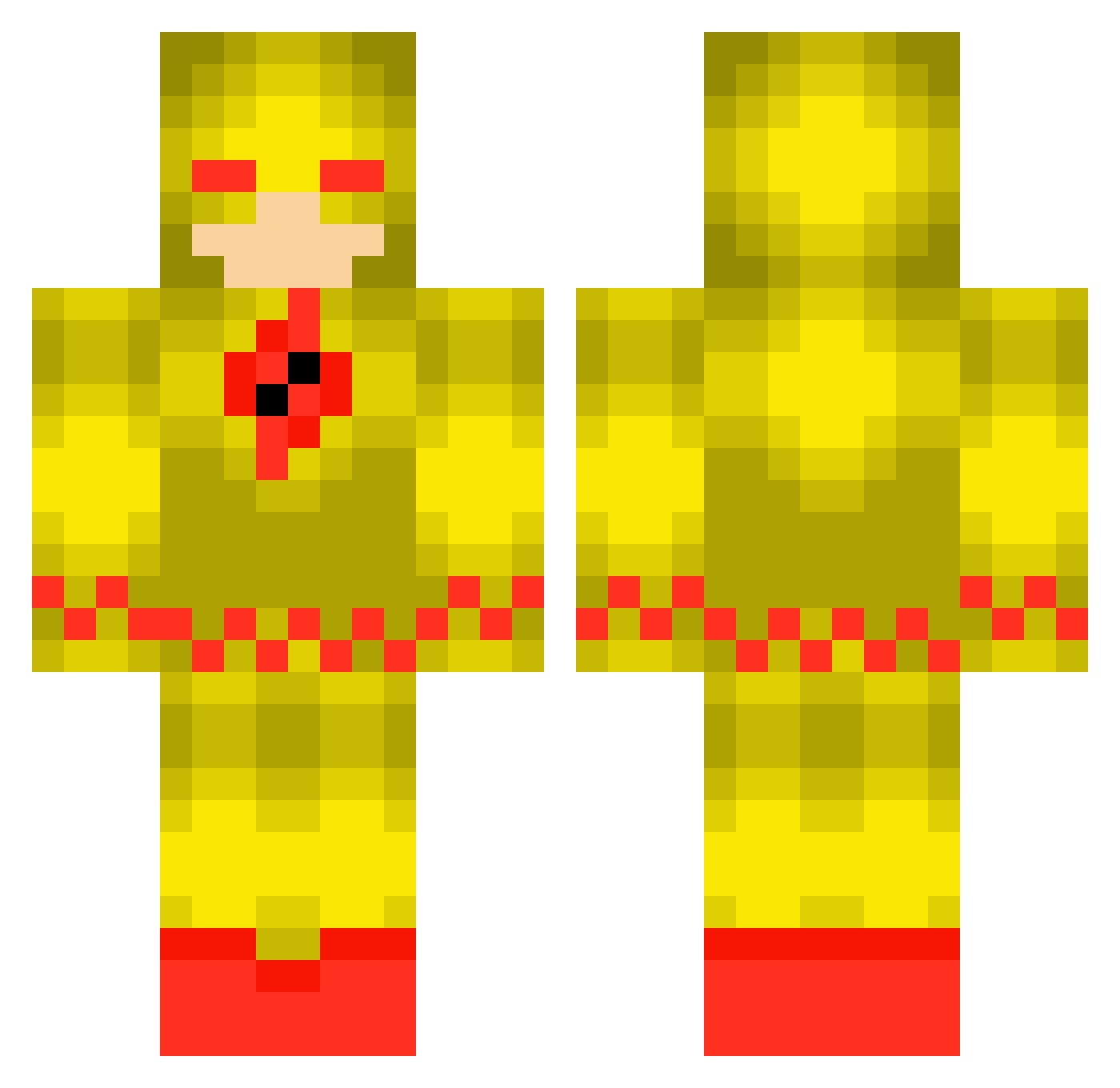 GalapaGuster Minecraft skin, front and back view