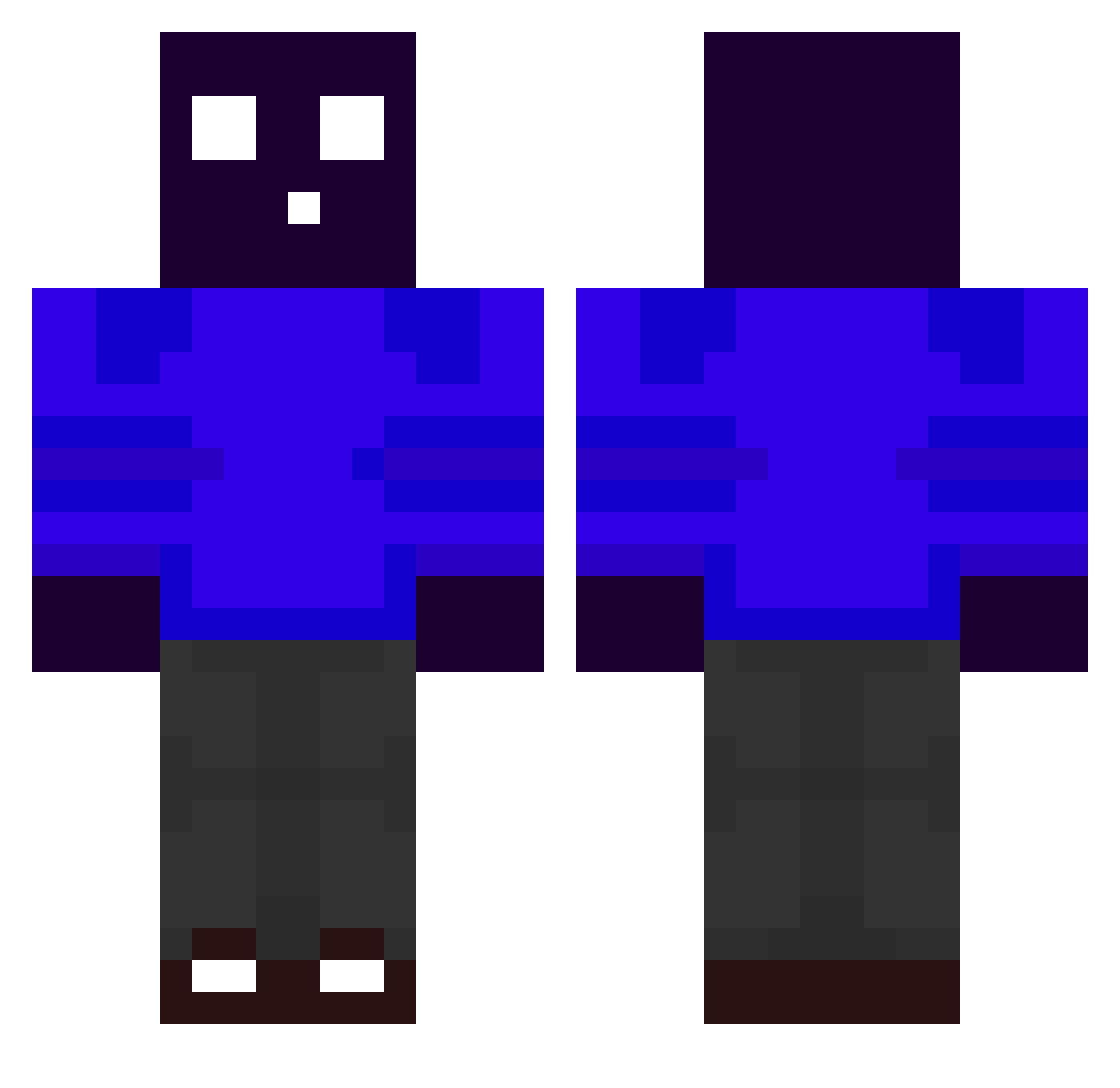 Swiffts Minecraft skin, front and back view