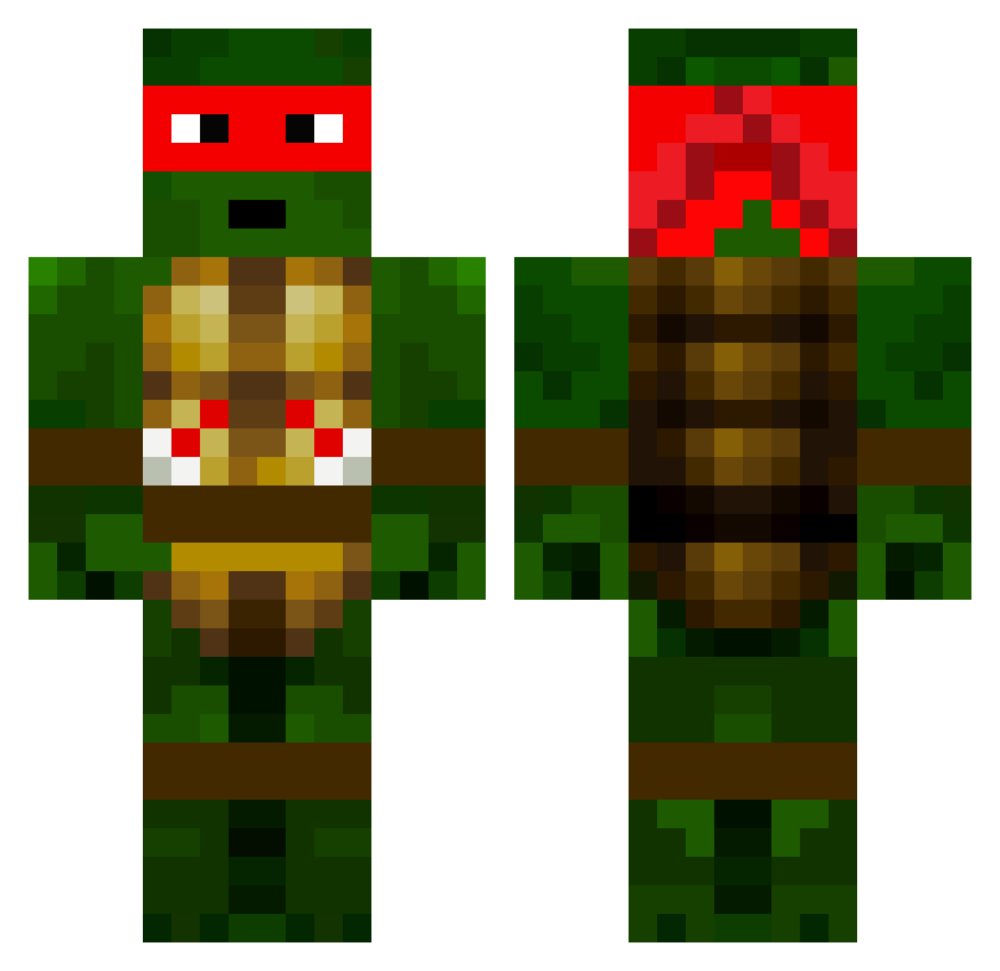 Yore Minecraft skin, front and back view