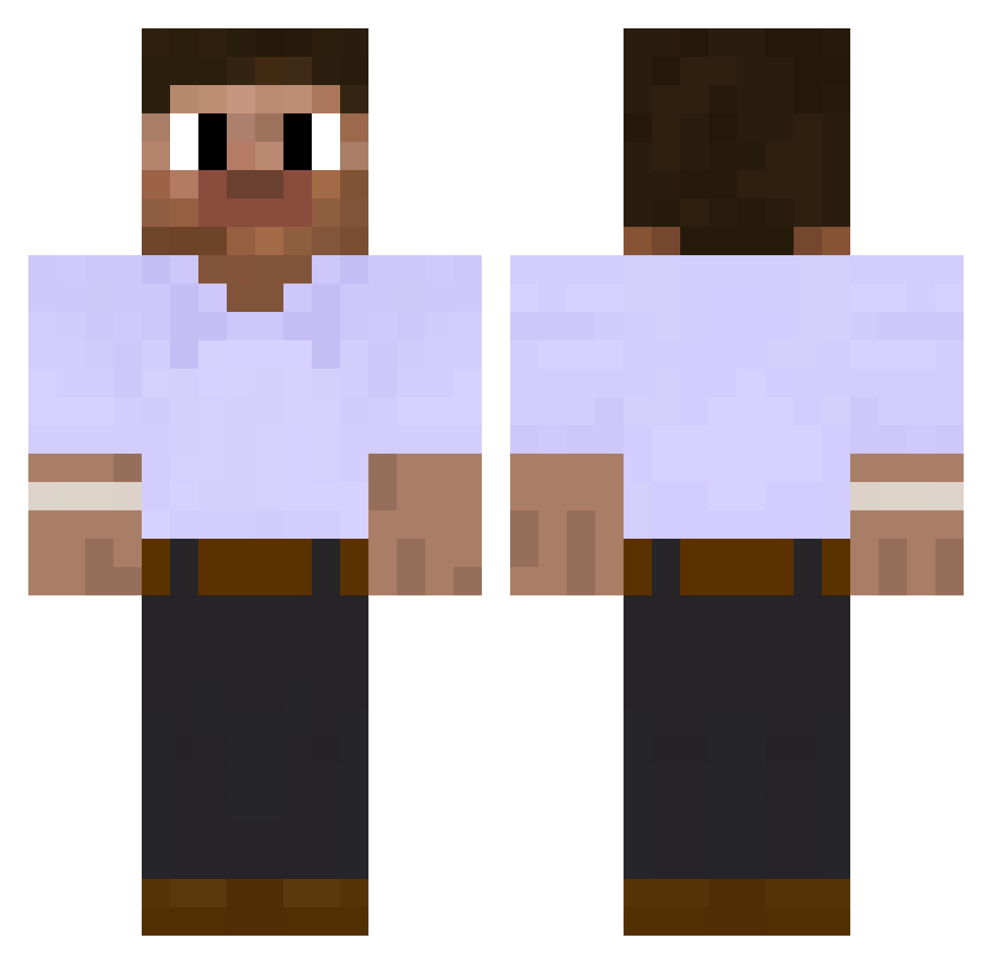 Matees Minecraft skin, front and back view