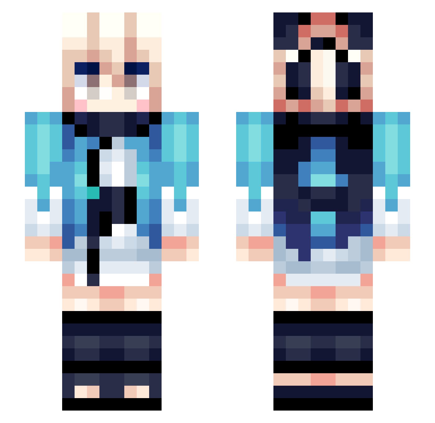 Sunatick Minecraft skin, front and back view