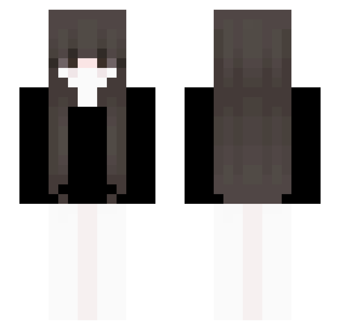 korixi Minecraft skin, front and back view