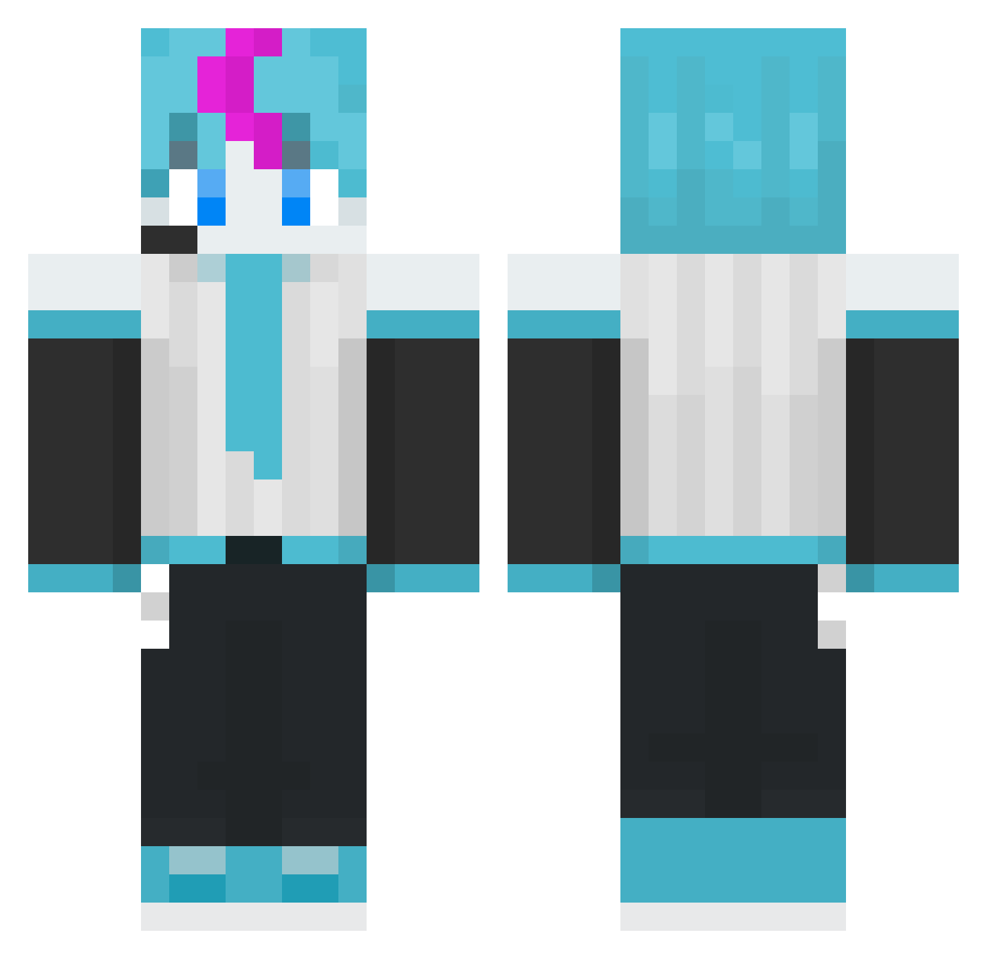 IhateSch00l Minecraft skin, front and back view
