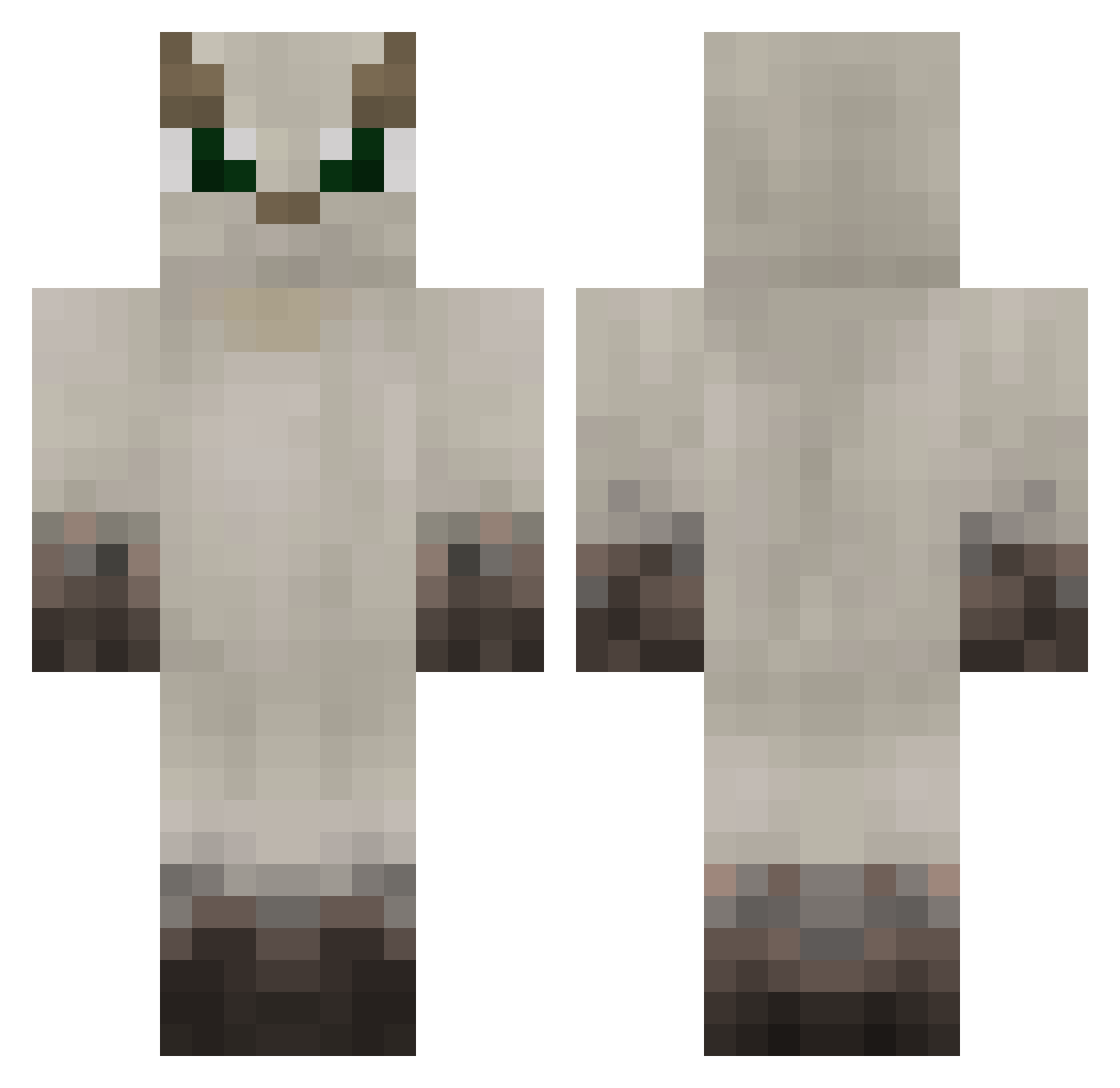 TheIbexKing Minecraft skin, front and back view