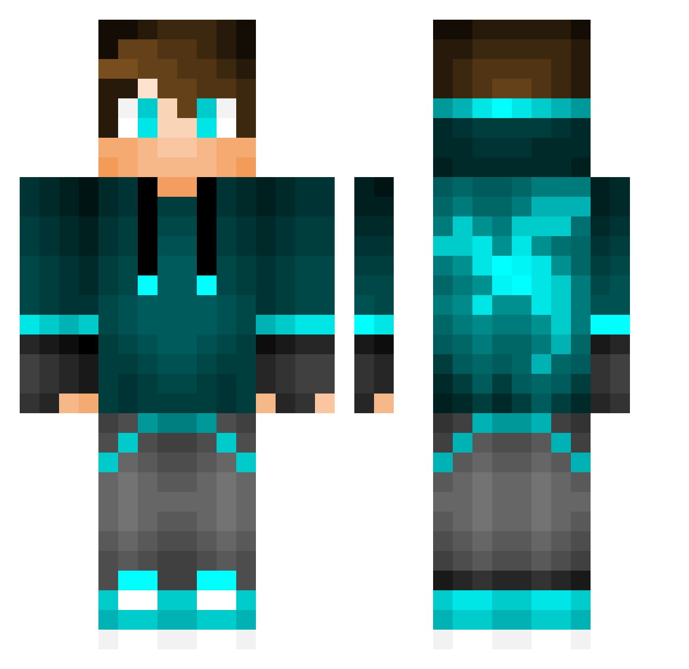 Stone1080 Minecraft skin, front and back view