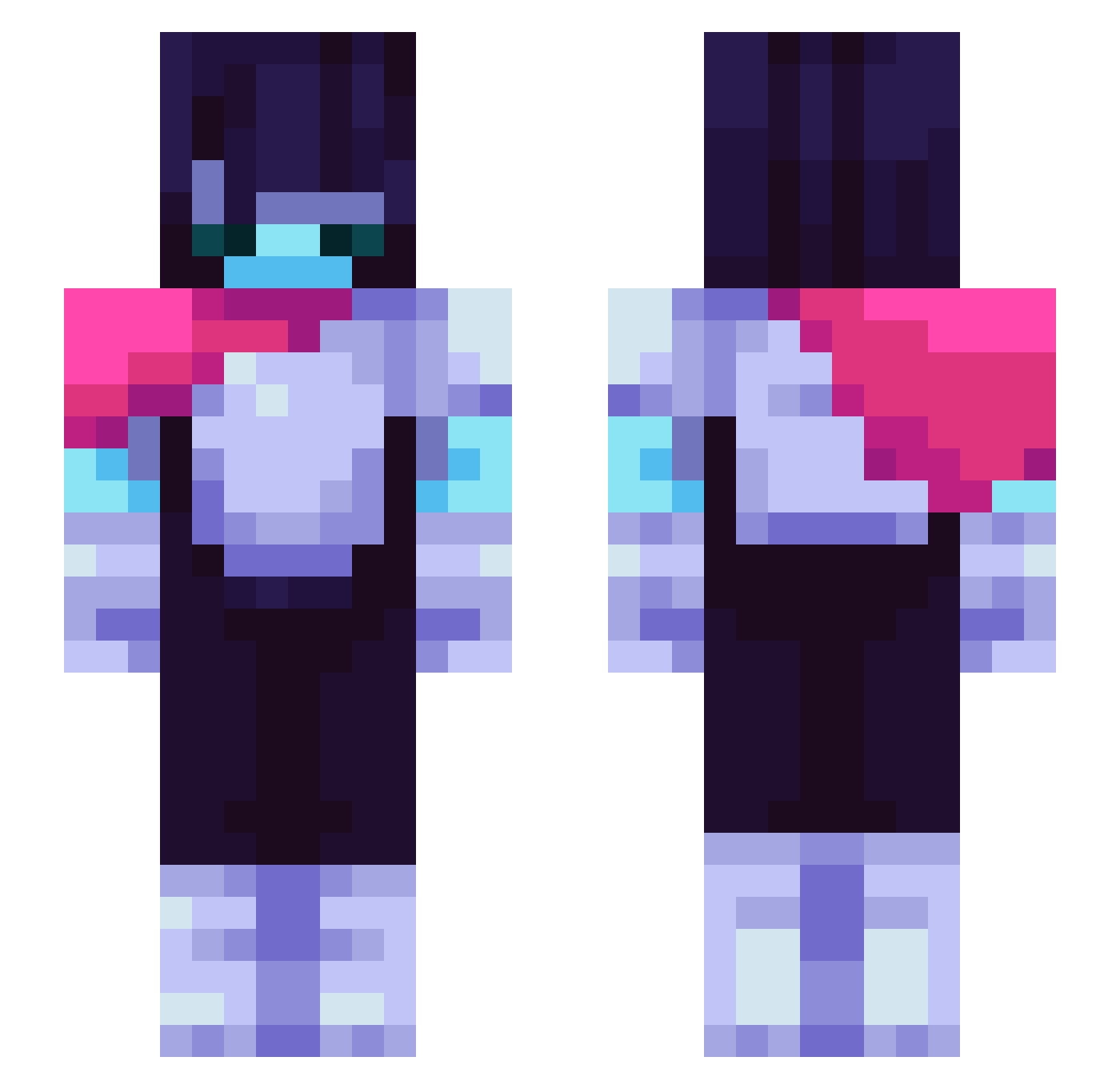 nosine Minecraft skin, front and back view