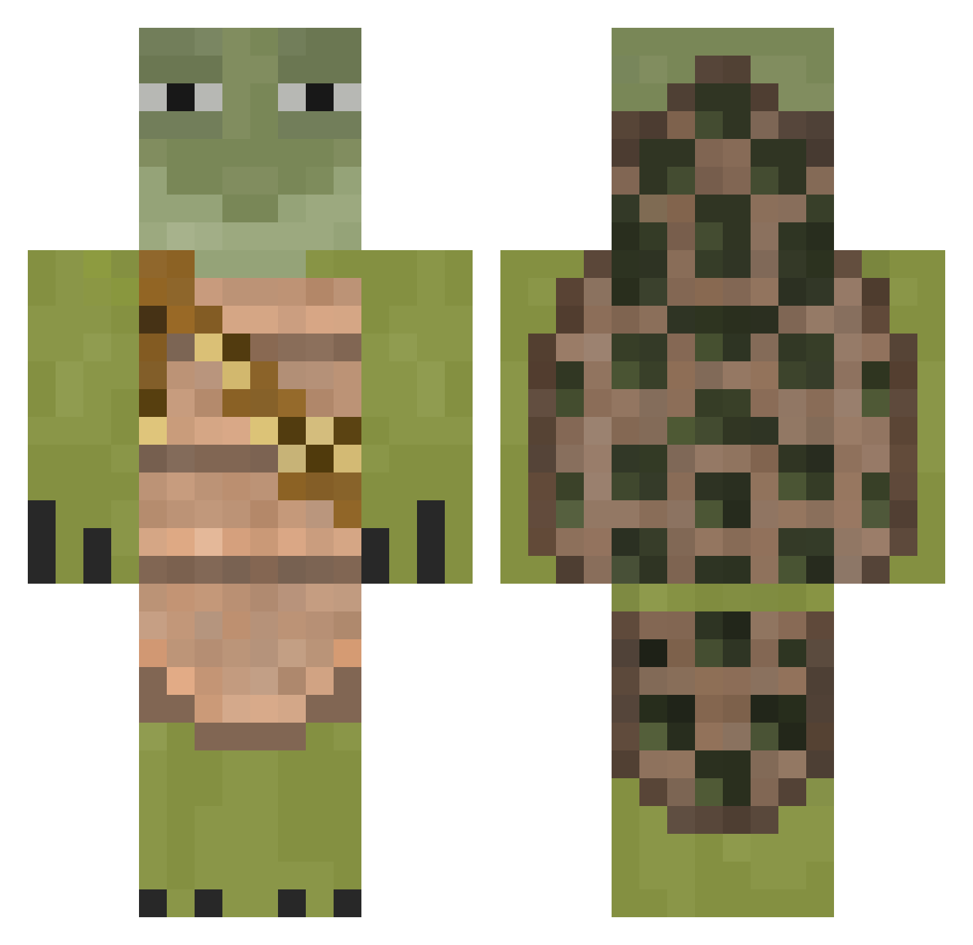 RageGamer338 Minecraft skin, front and back view