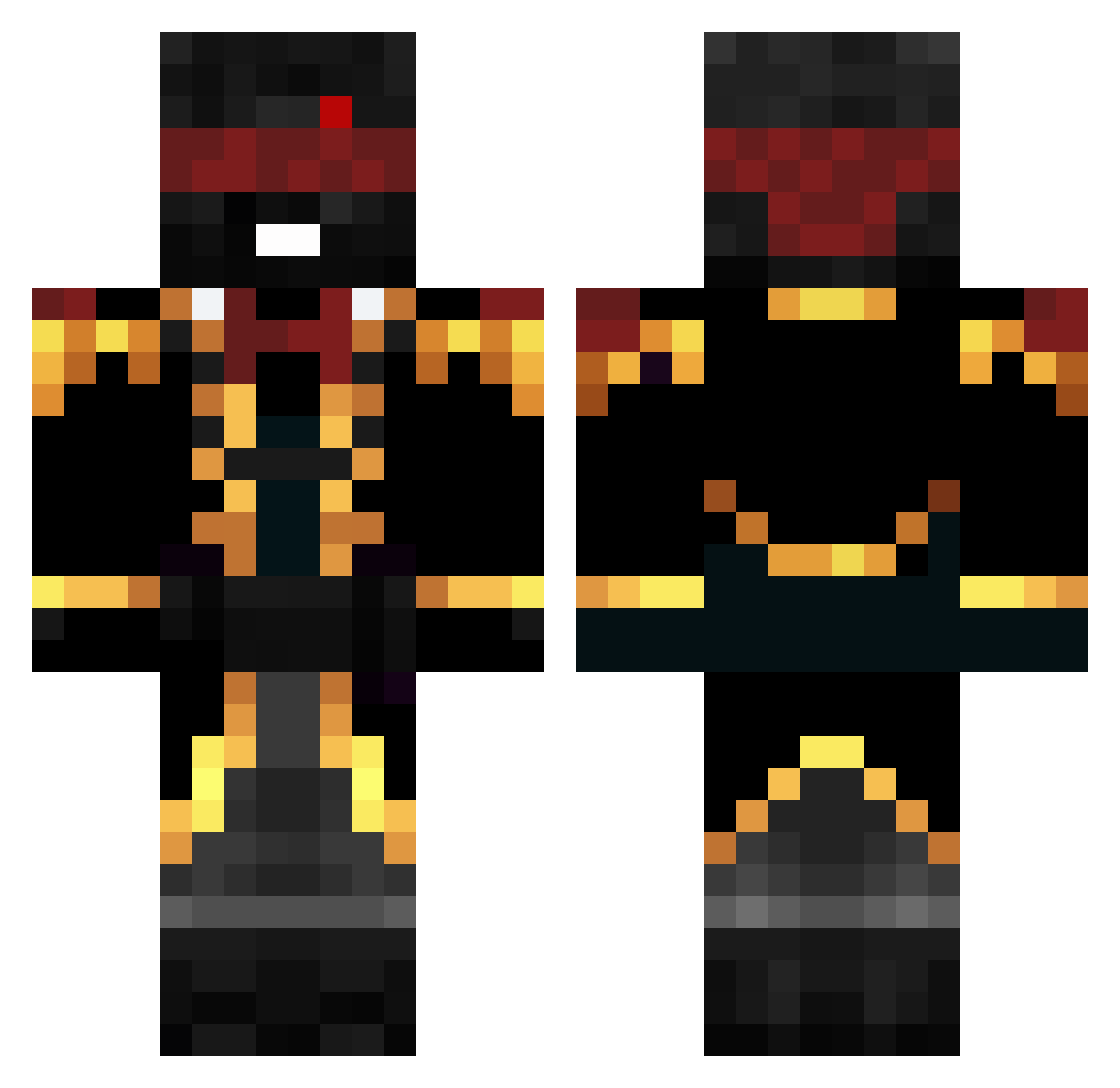 Fidousek Minecraft skin, front and back view