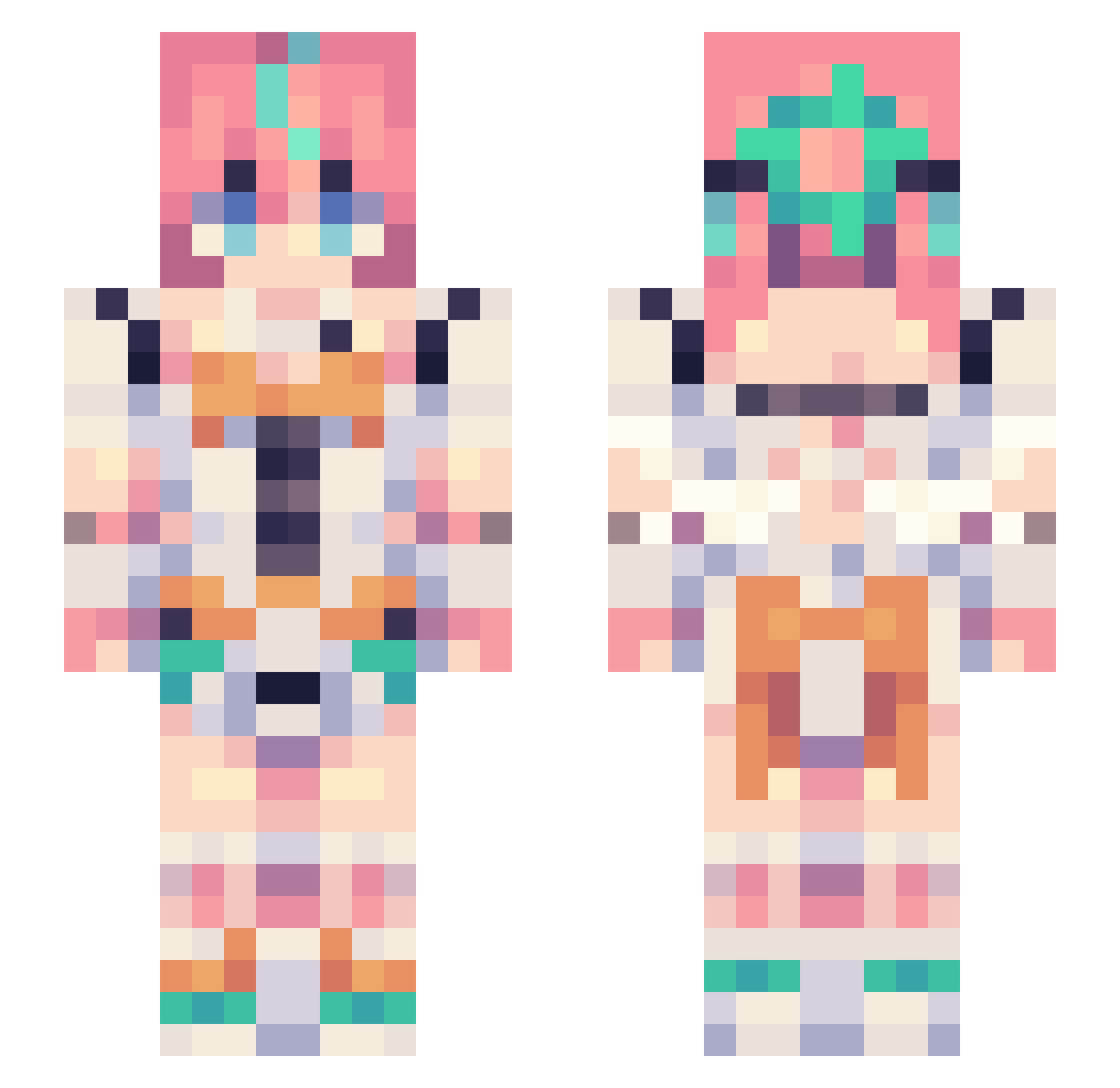 SkiesUnknown Minecraft skin, front and back view
