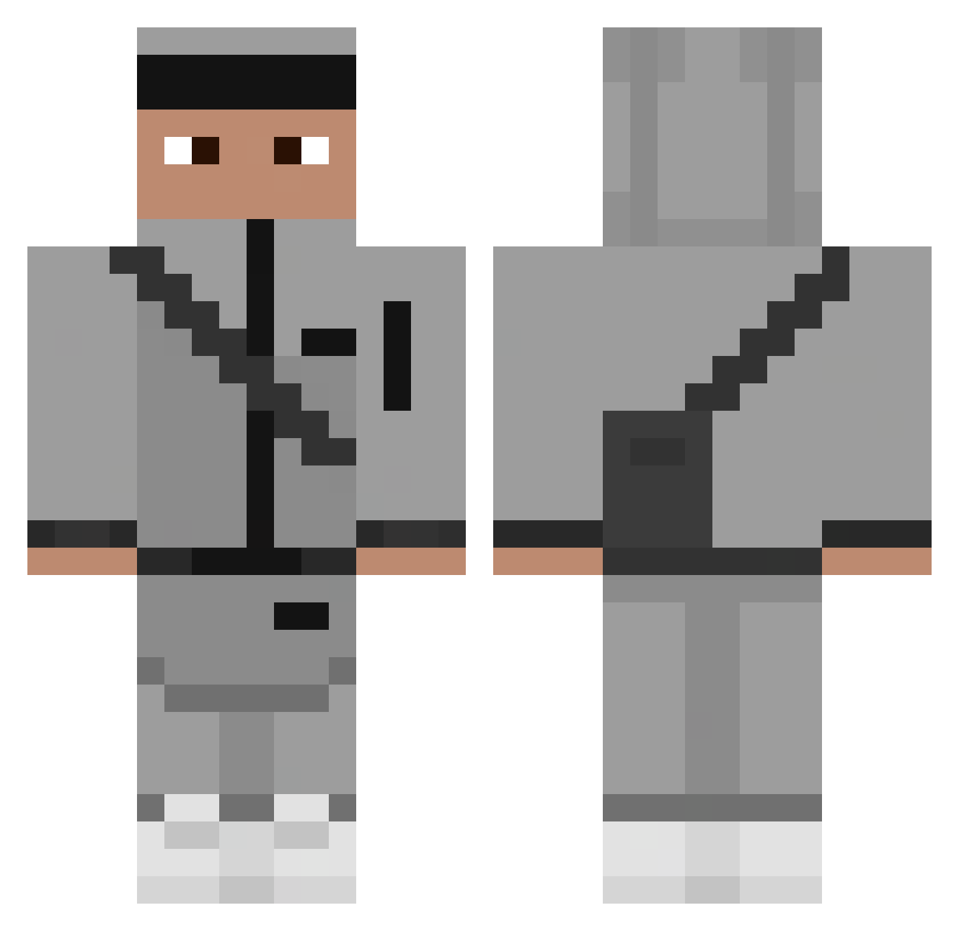 Oruuhn Minecraft skin, front and back view