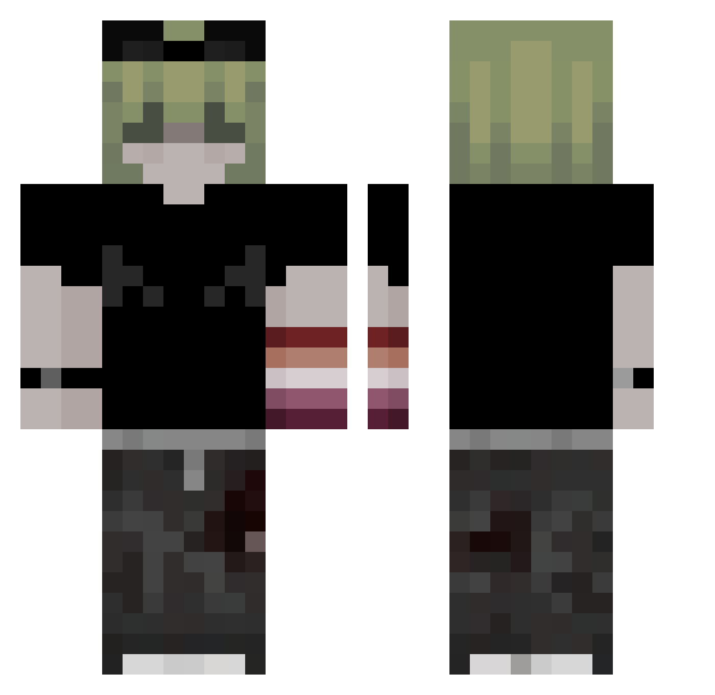 Majsterka_ Minecraft skin, front and back view