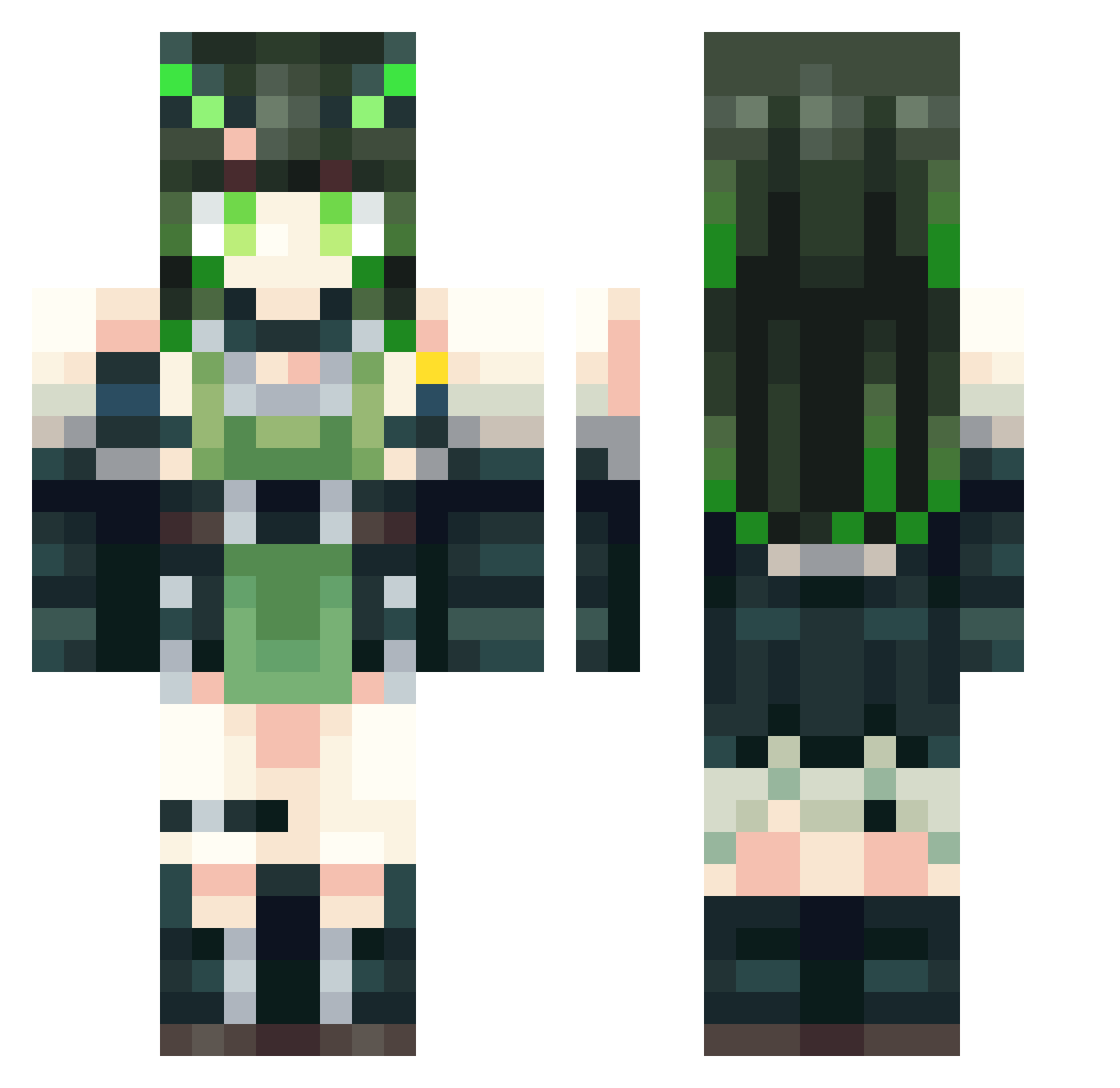 XLHLya Minecraft skin, front and back view