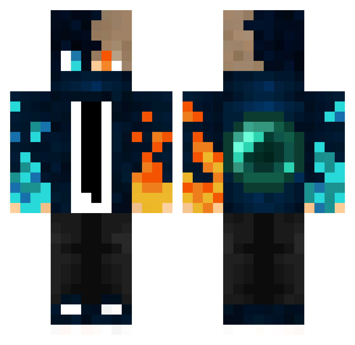 Rusitooh71 Minecraft skin, front and back view